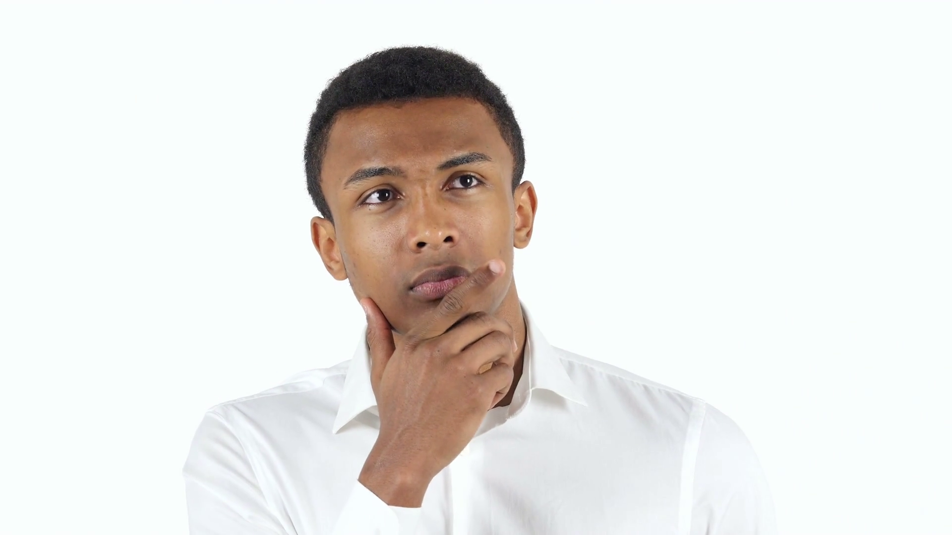 Thinking Pensive Man, white Background Stock Video Footage - Videoblocks