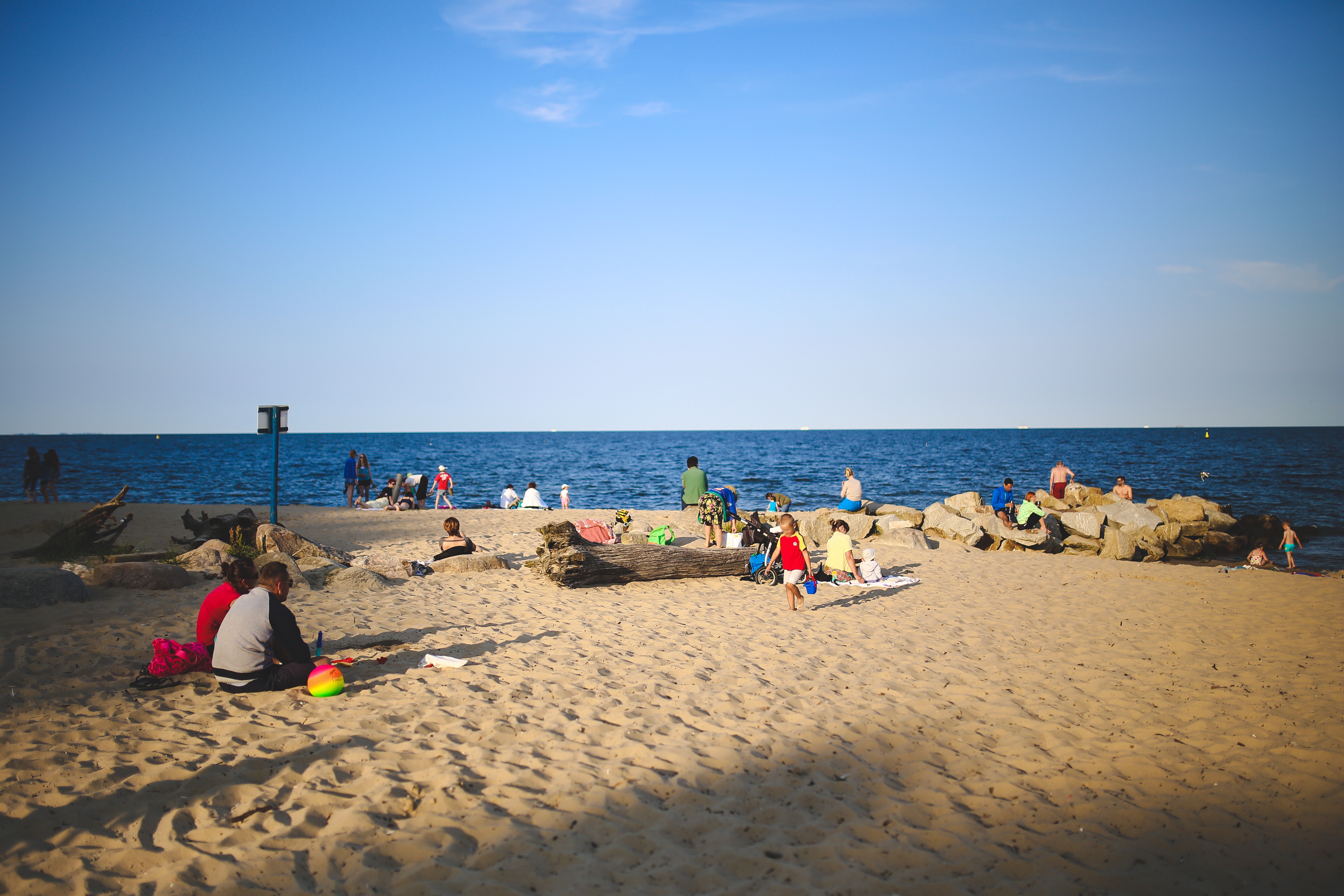 People on the beach, Baltic, Seascape, Vacation, Tropical, HQ Photo