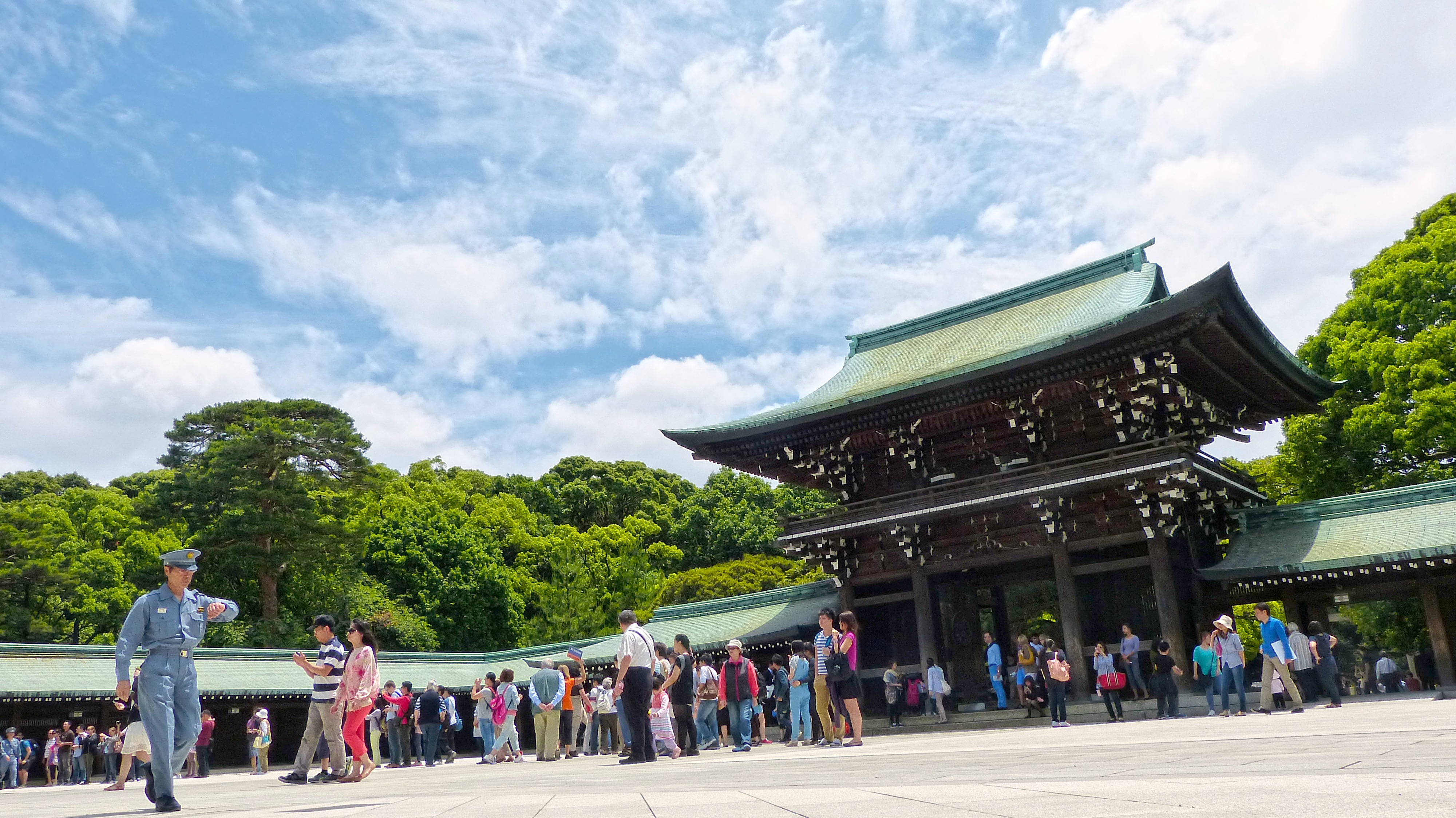 People visiting the shrine photo