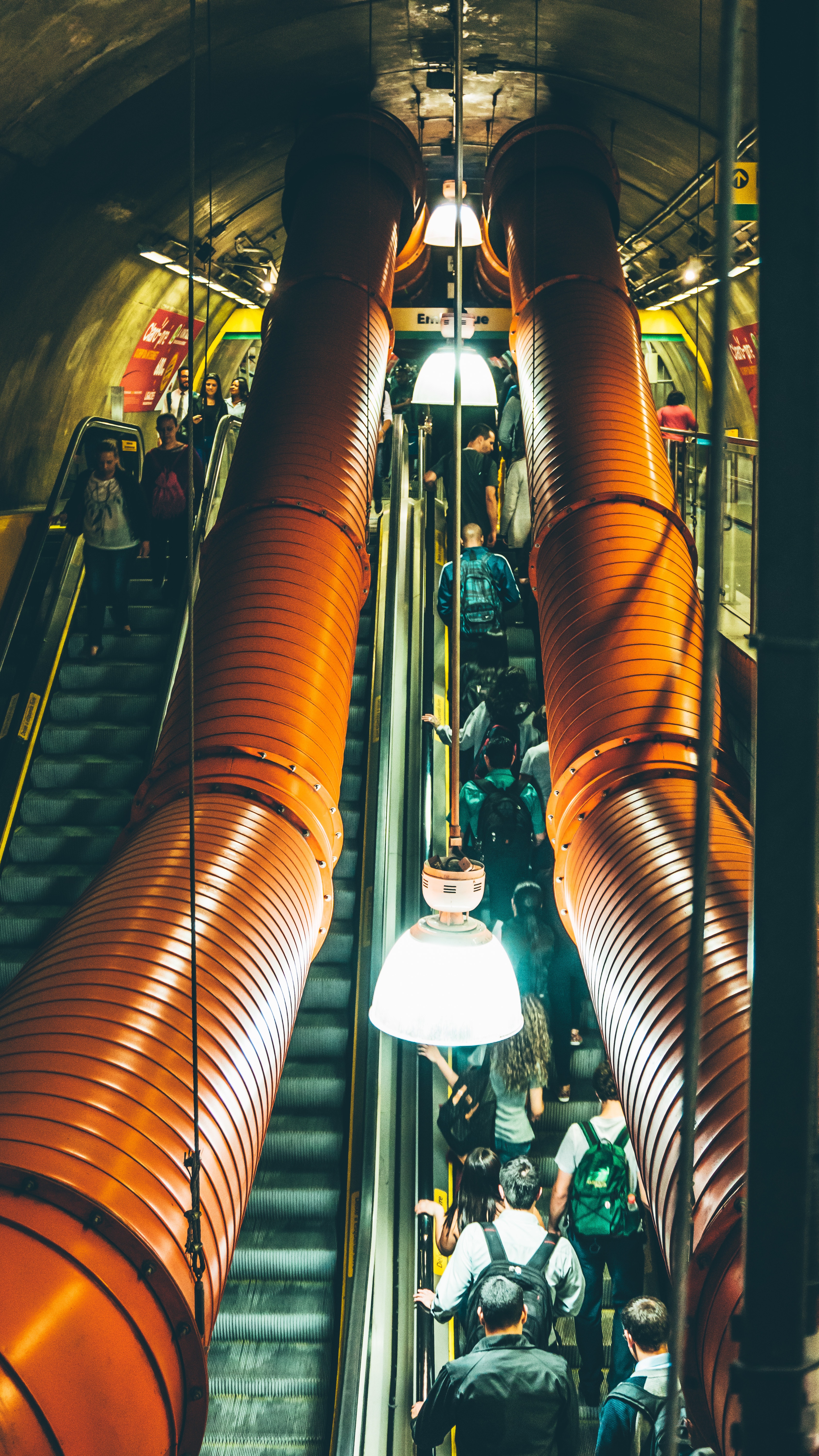 People Walking on Escalator, People, Urban, Tunnel, Tube, HQ Photo