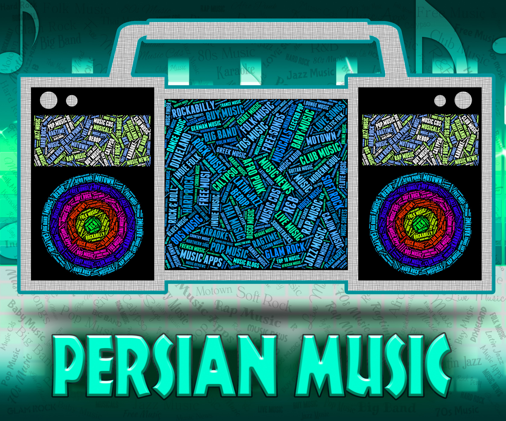 Persian music indicates sound tracks and harmonies photo