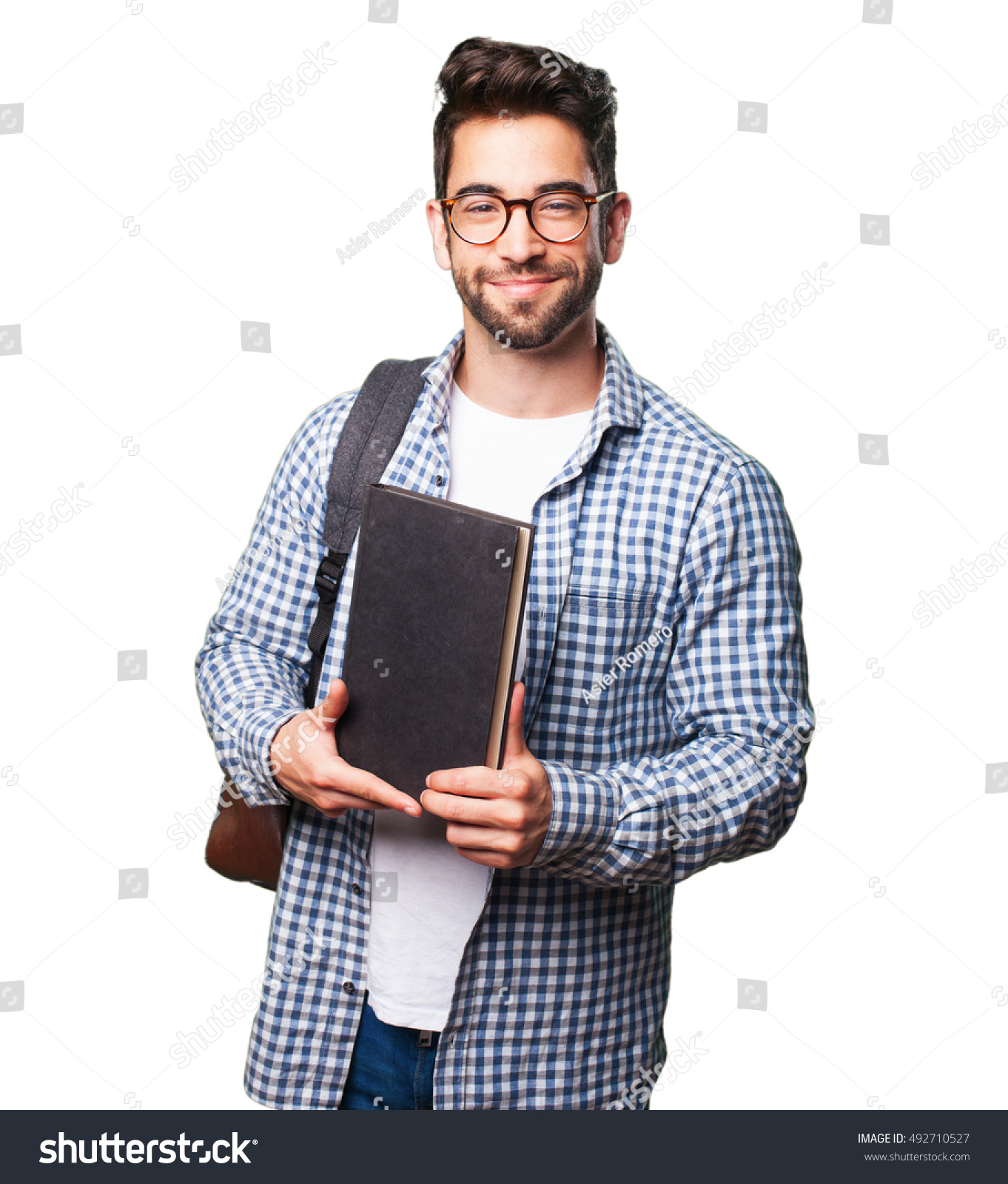 Student Man Holding Book Stock Photo 492710527 - Shutterstock