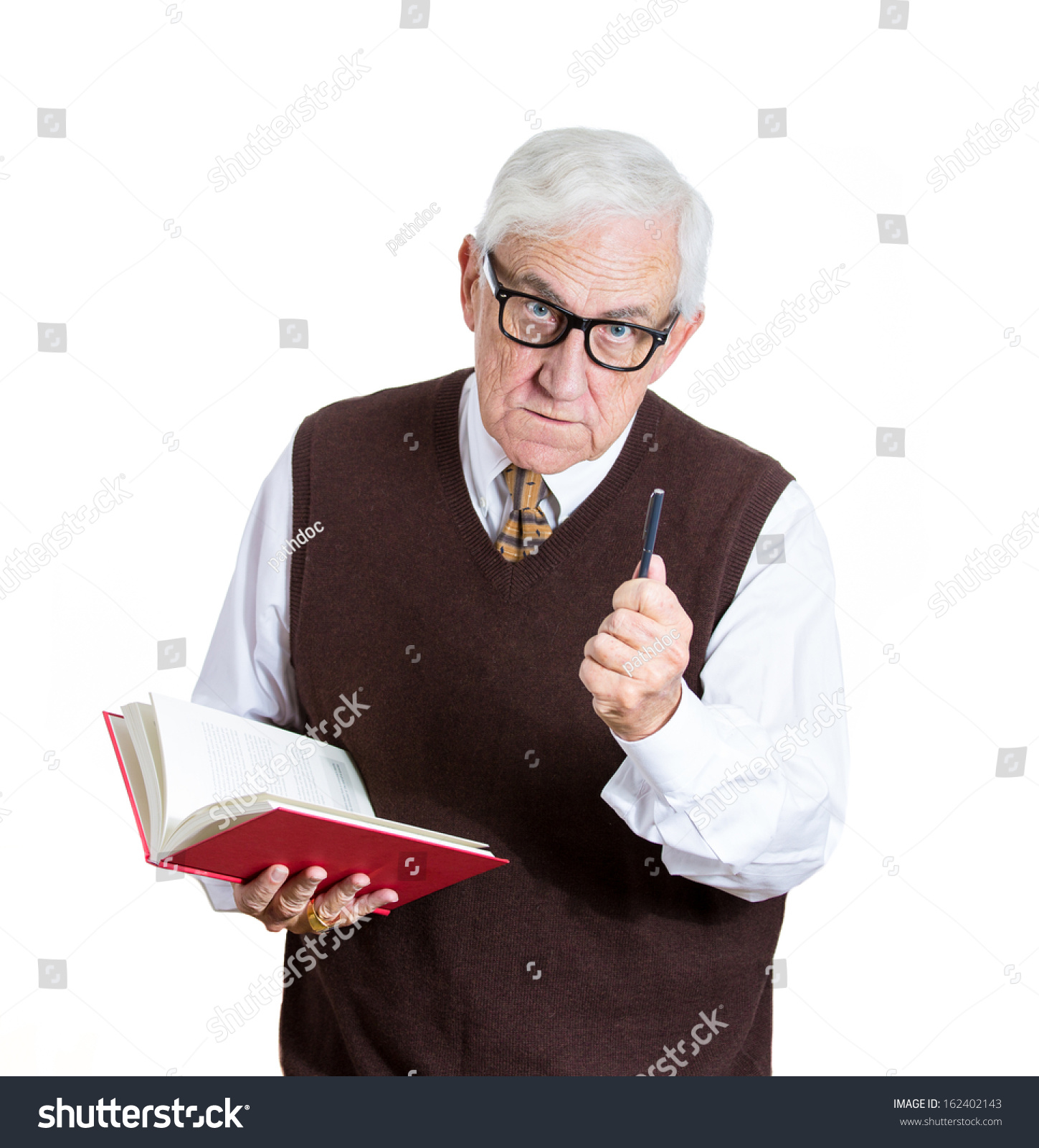Closeup Portrait Senior Elderly Teacher Holding Stock Photo (Edit ...
