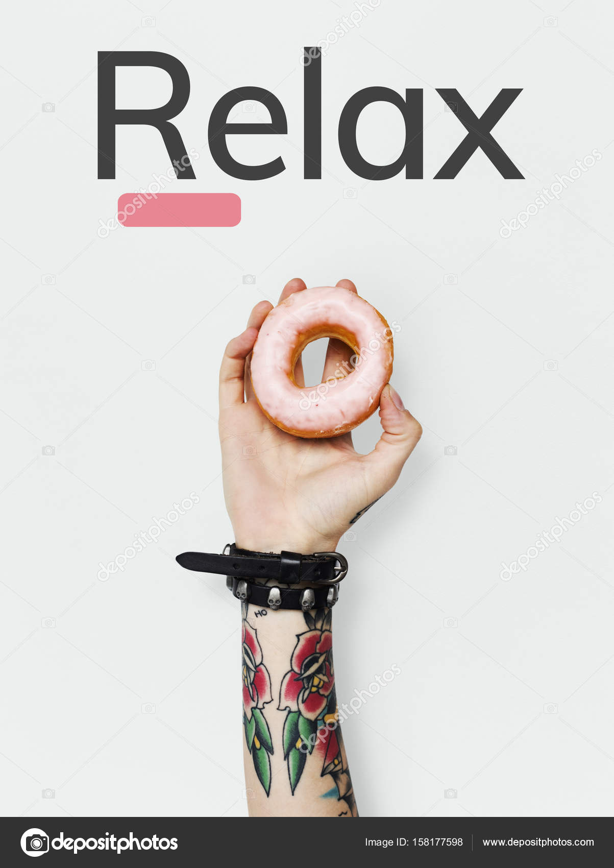Tattooed person holding donut — Stock Photo © Rawpixel #158177598