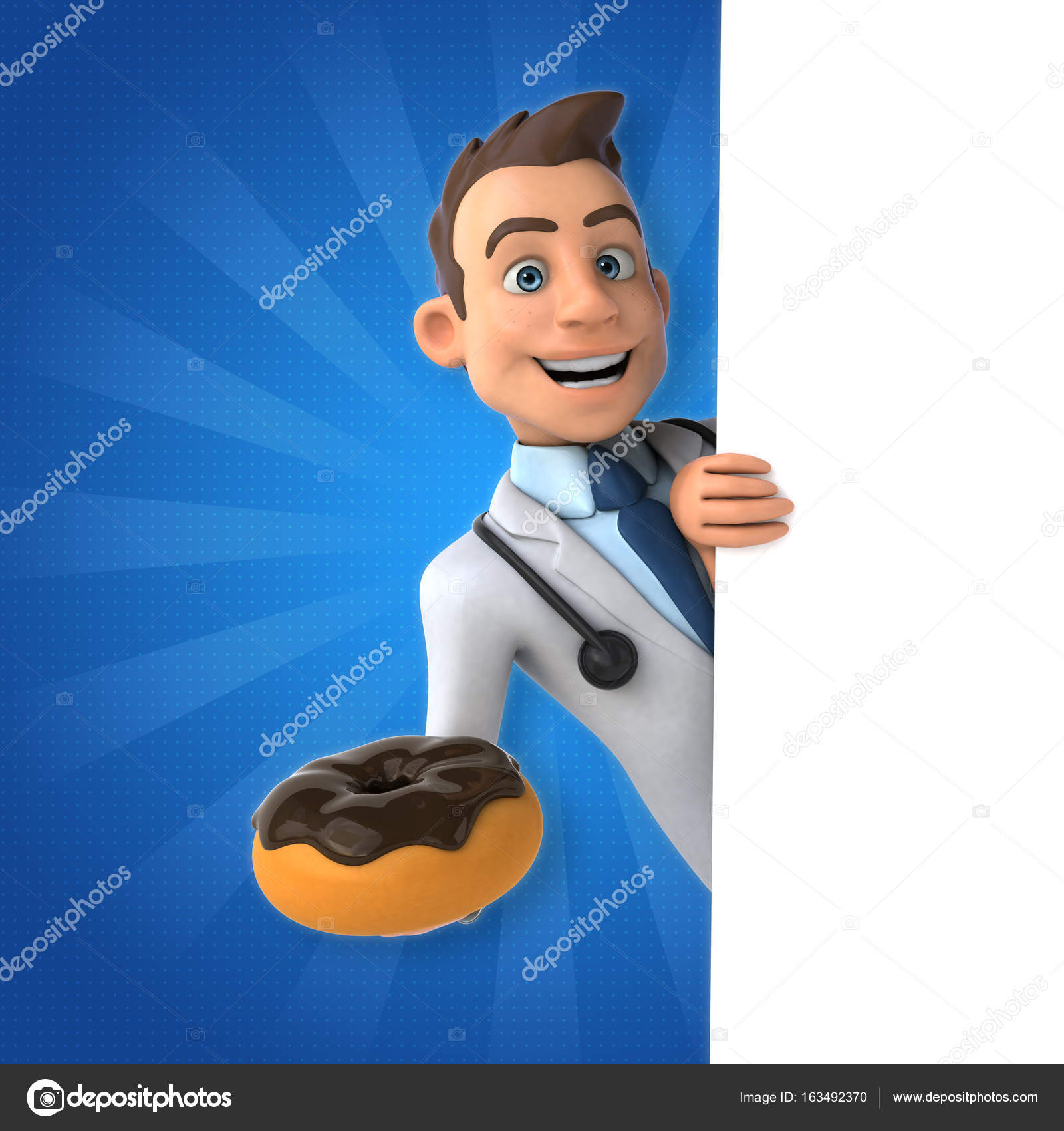 doctor holding donut — Stock Photo © julos #163492370
