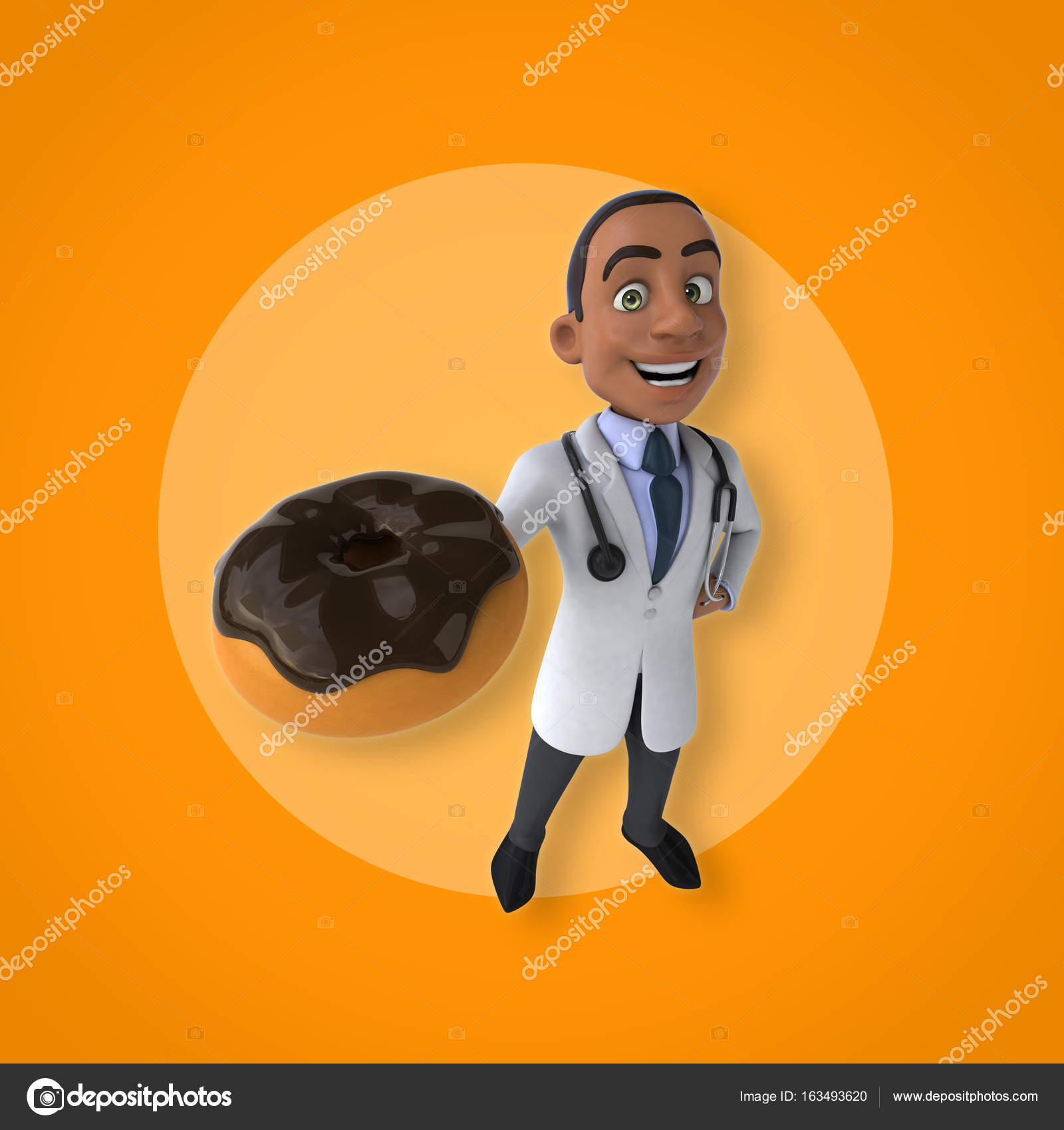 doctor holding donut — Stock Photo © julos #163493620