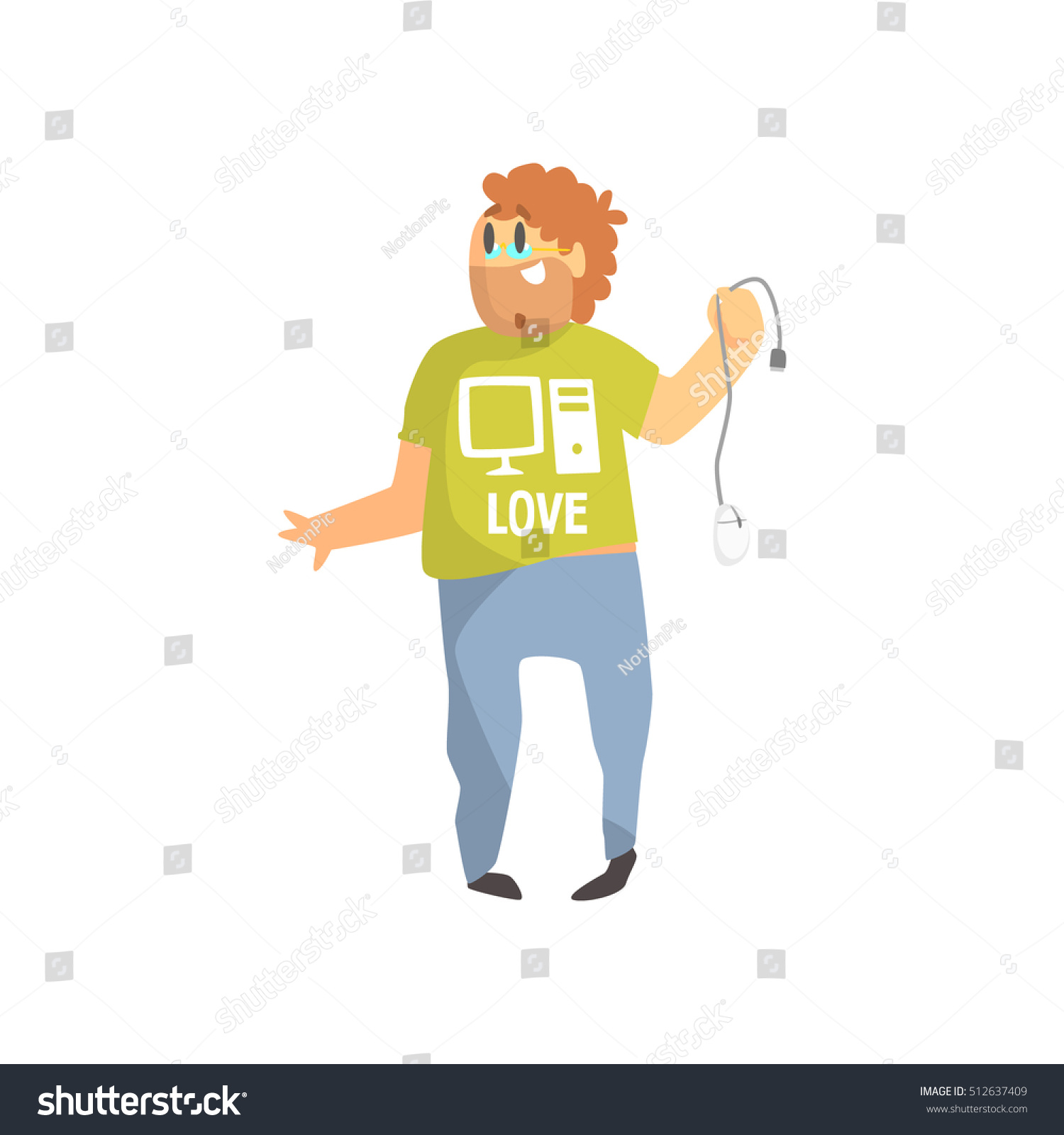 Programmer Holding Wire Funny Character Stock Vector 512637409 ...