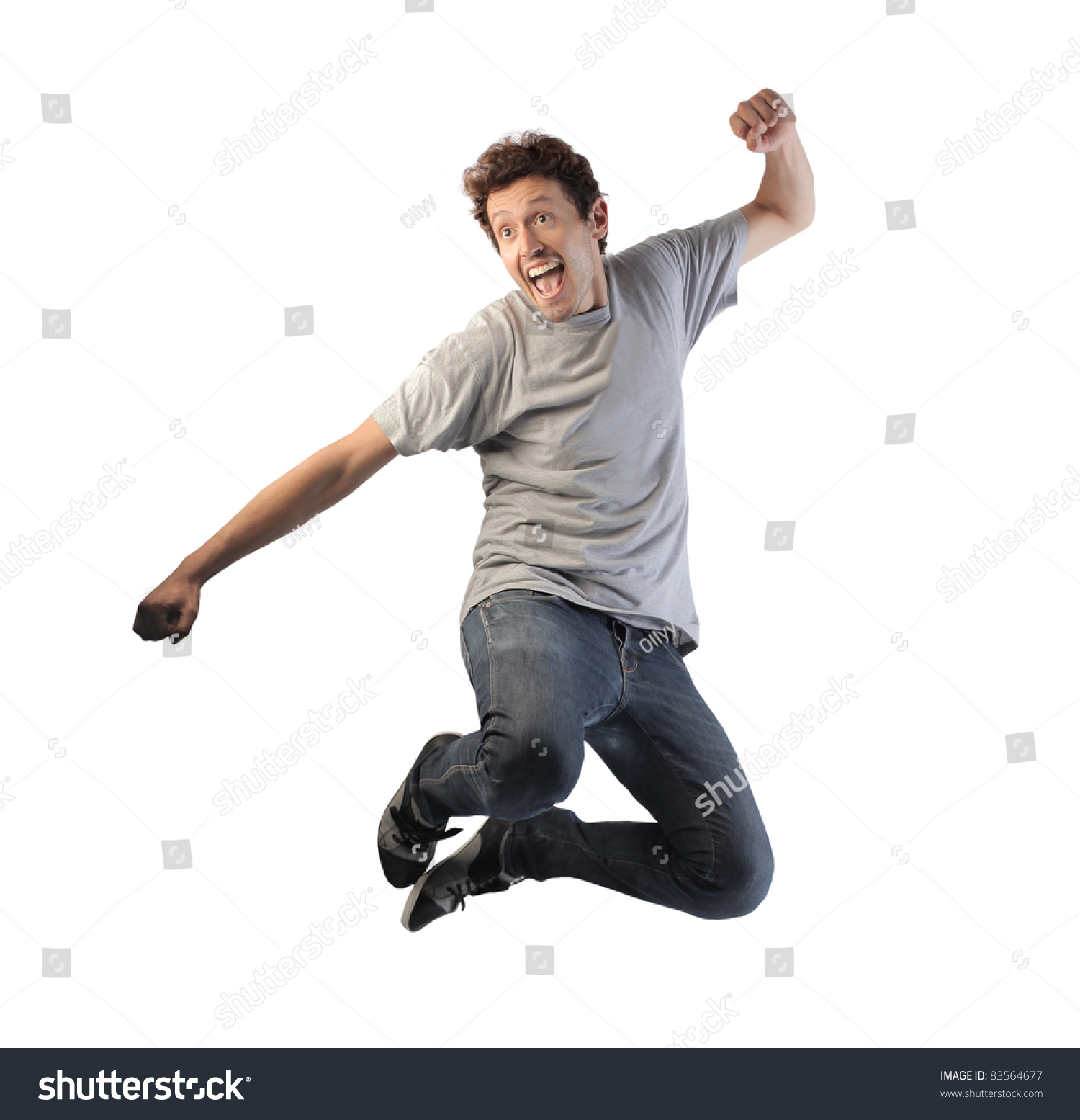 Happy Man Jumping Stock Photo (Royalty Free) 83564677 - Shutterstock