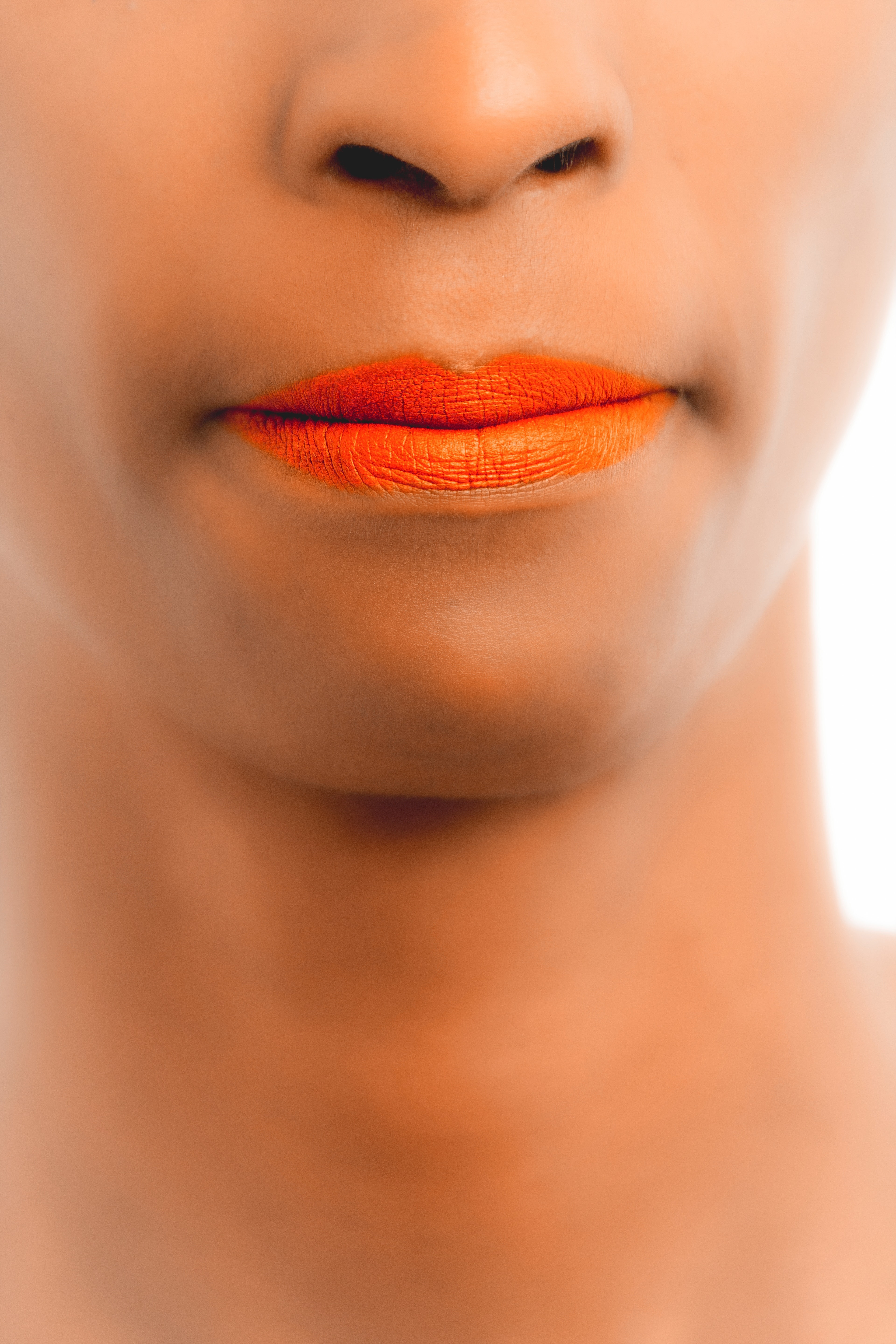Person orange lips photo