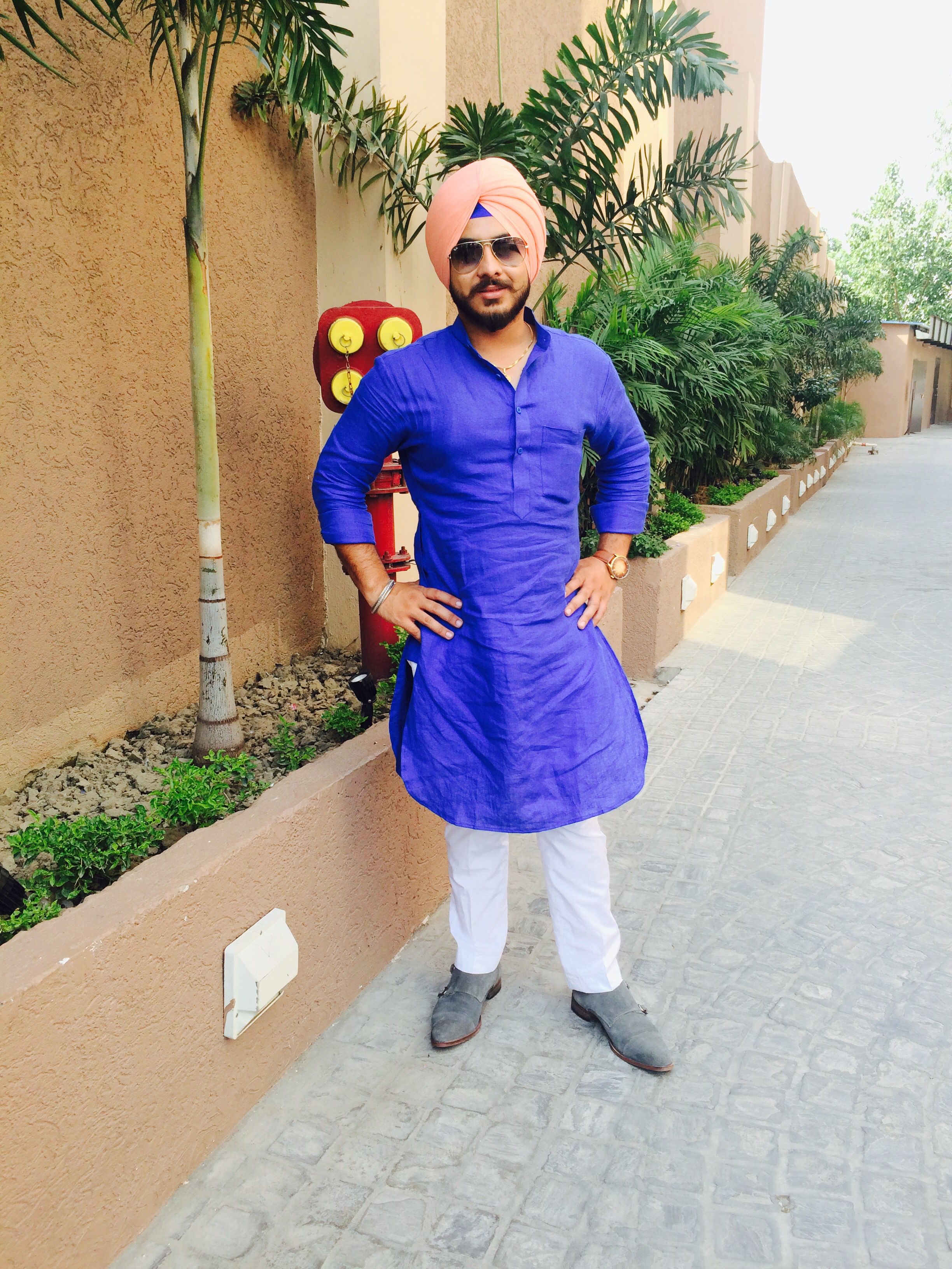 blue kurta pajama punjabi turban sikh stylish handsome men sardar ...