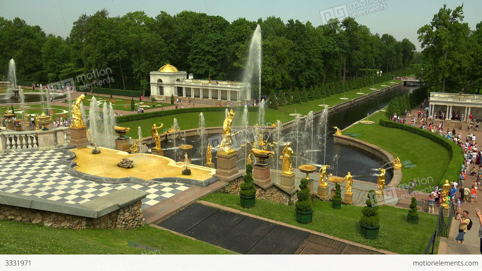 Alley Of Fountains. Peterhof. Fountains. Petrodvor Stock video ...