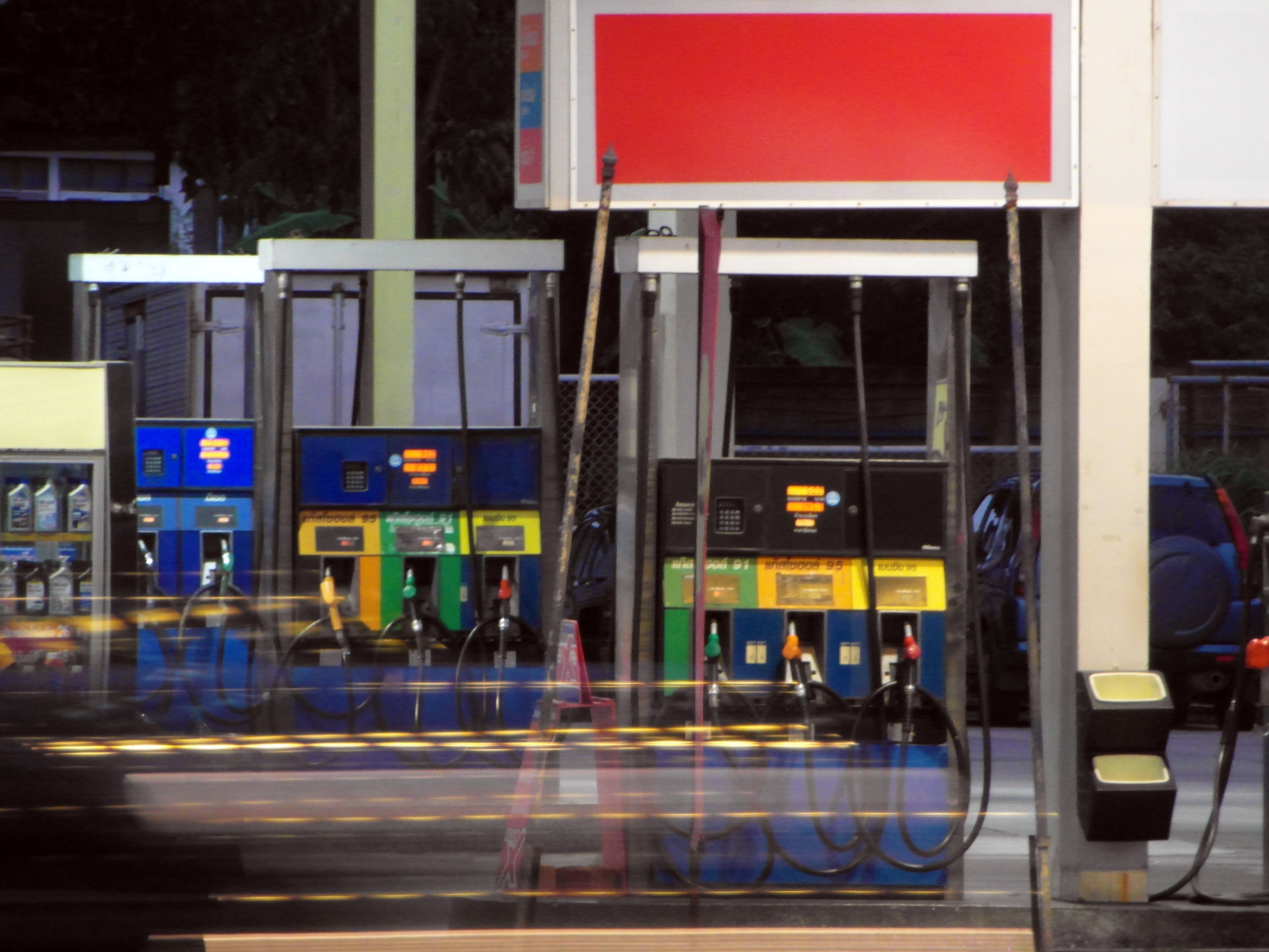 Petrol station pumps photo