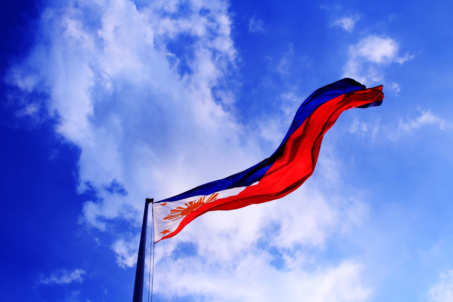Philippine Flag, Asia, Heaven, Wind, Summer, HQ Photo