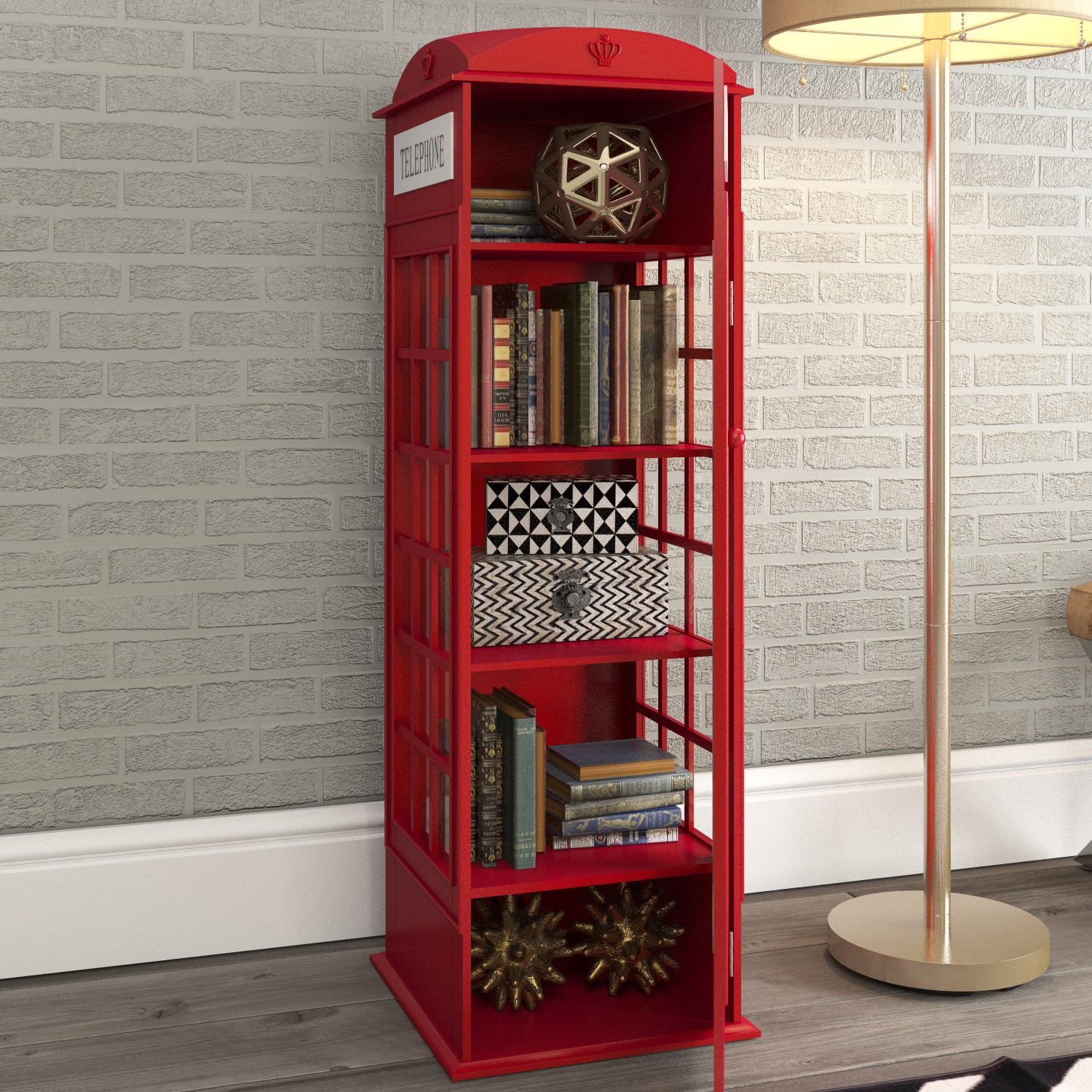Red Barrel Studio Rodriques Phone Booth Storage Accent Cabinet ...