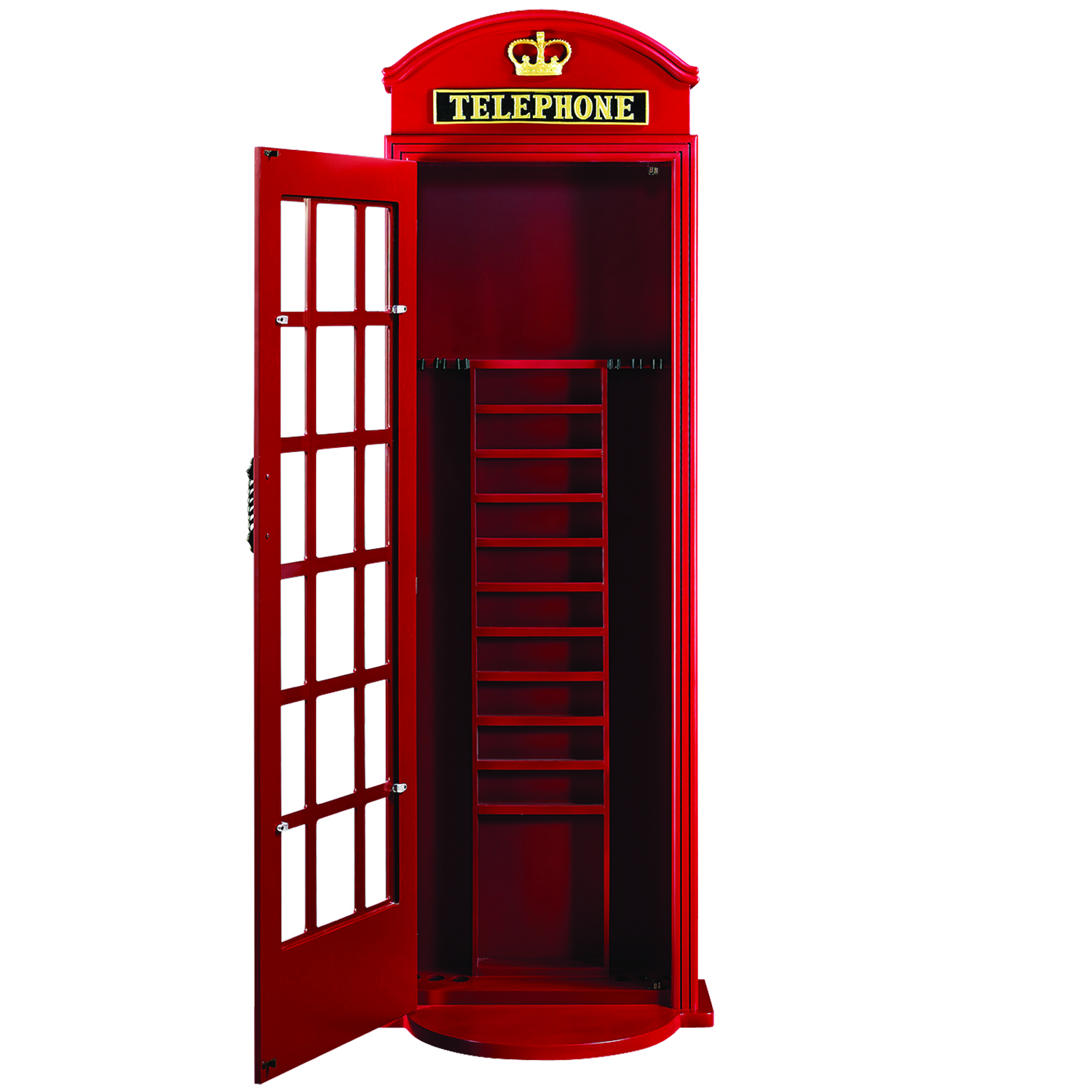 English Phone Booth Cue Rack | Royal Billiard & Recreation