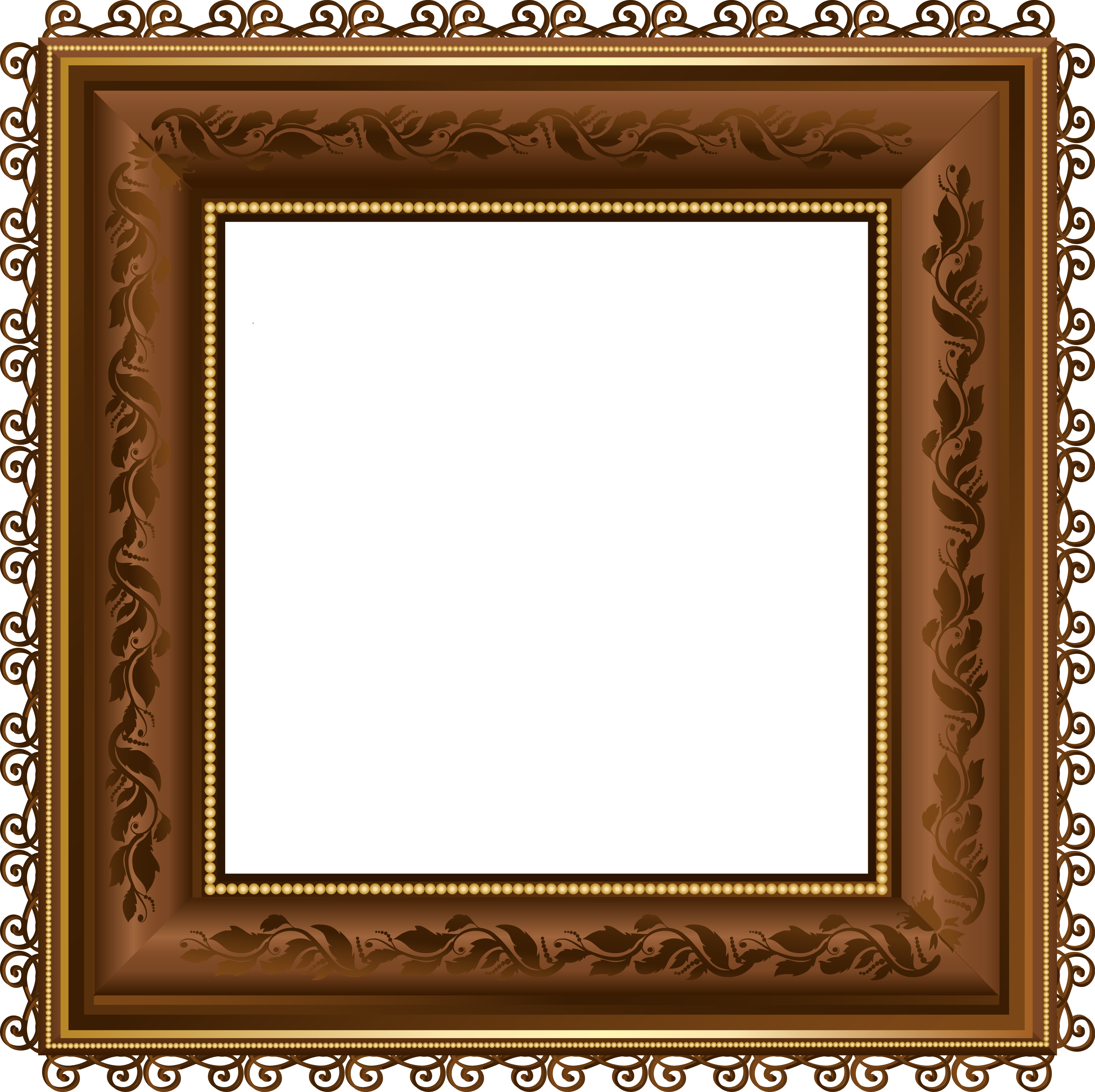 Brown PNG Photo Frame | Gallery Yopriceville - High-Quality Images ...