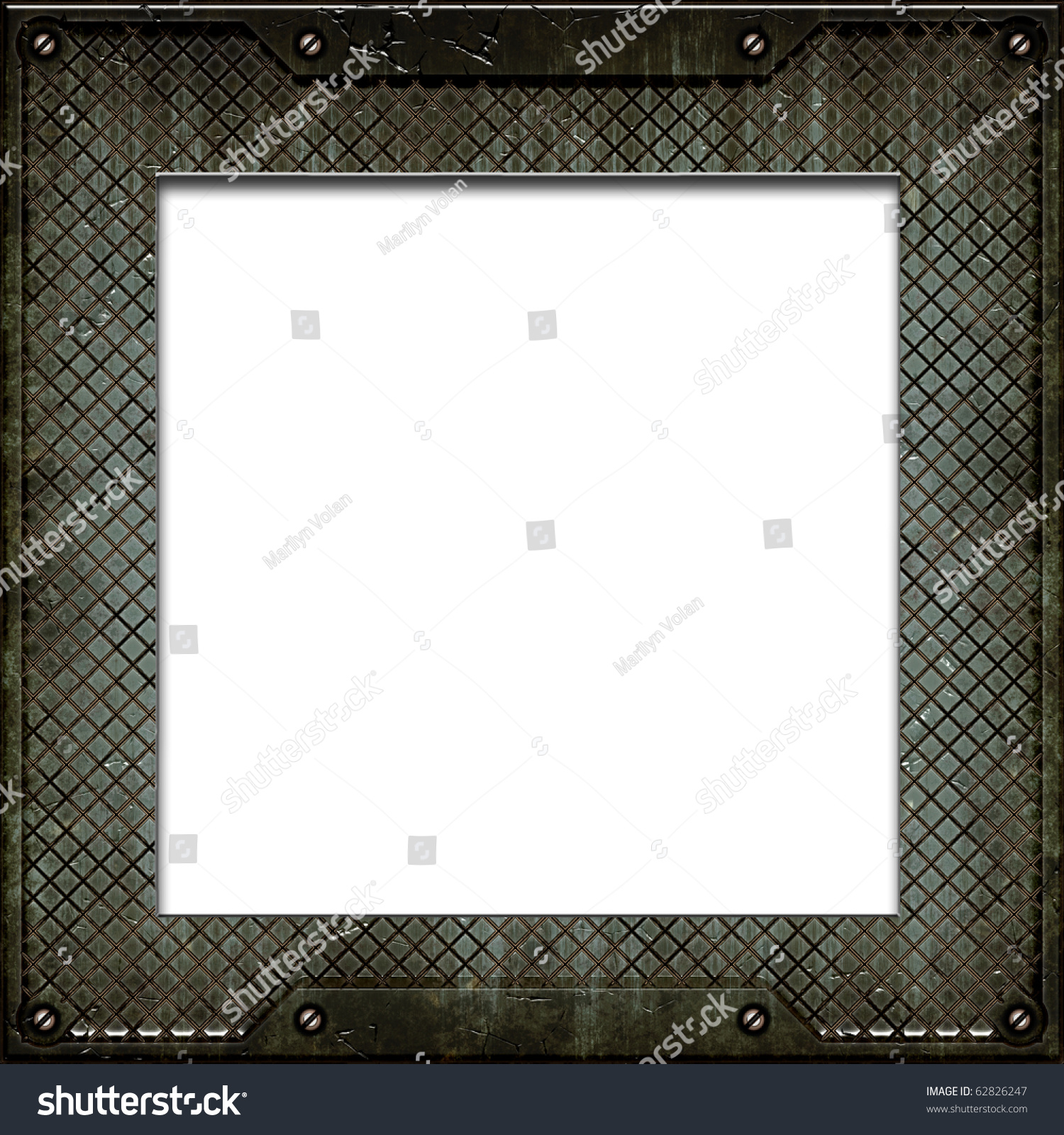 Metal Plate Grunge Border Frame White Stock Illustration 62826247 ...