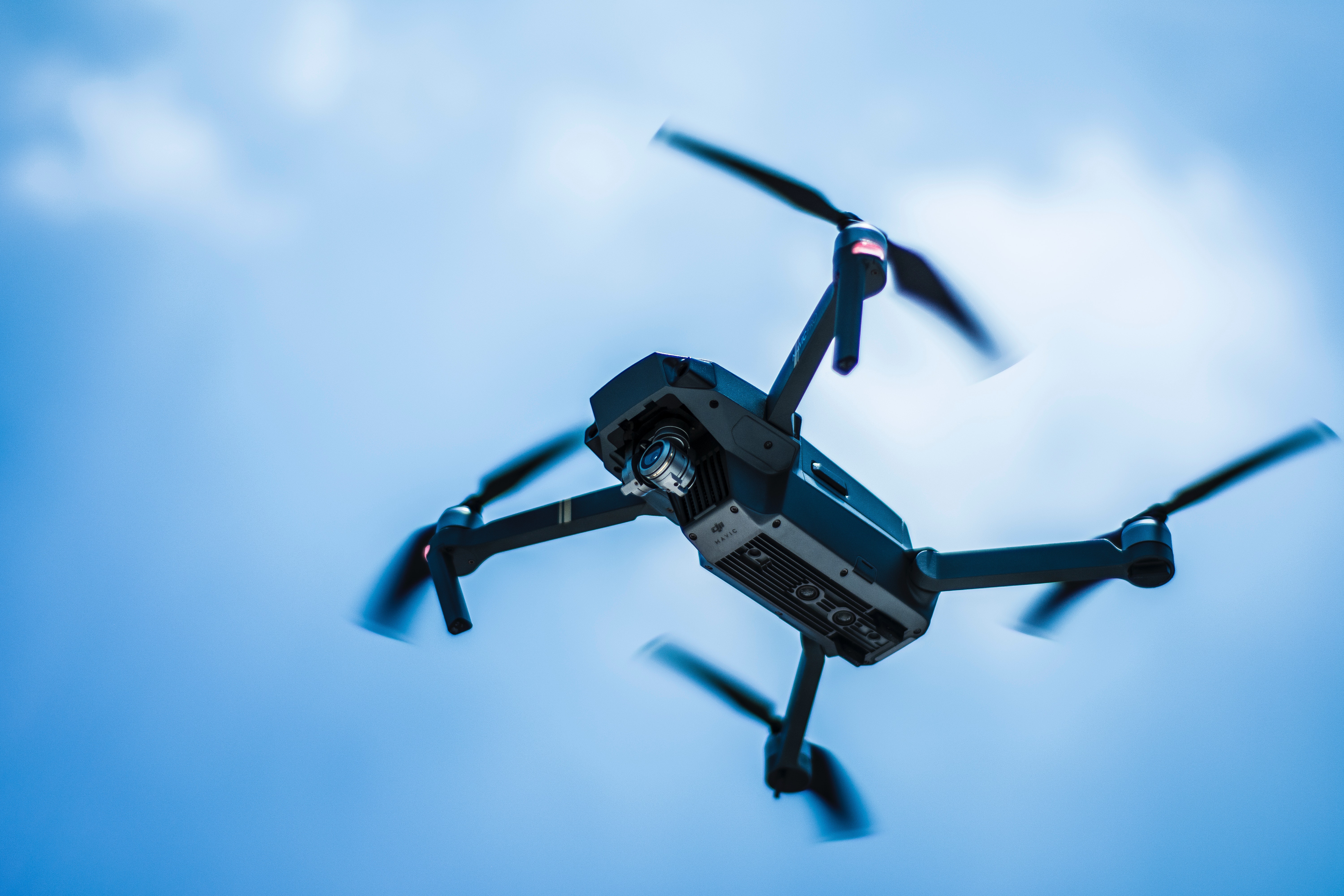 Photo of Gray Quadcopter on the Sky, Action, Air, Blur, Camera, HQ Photo