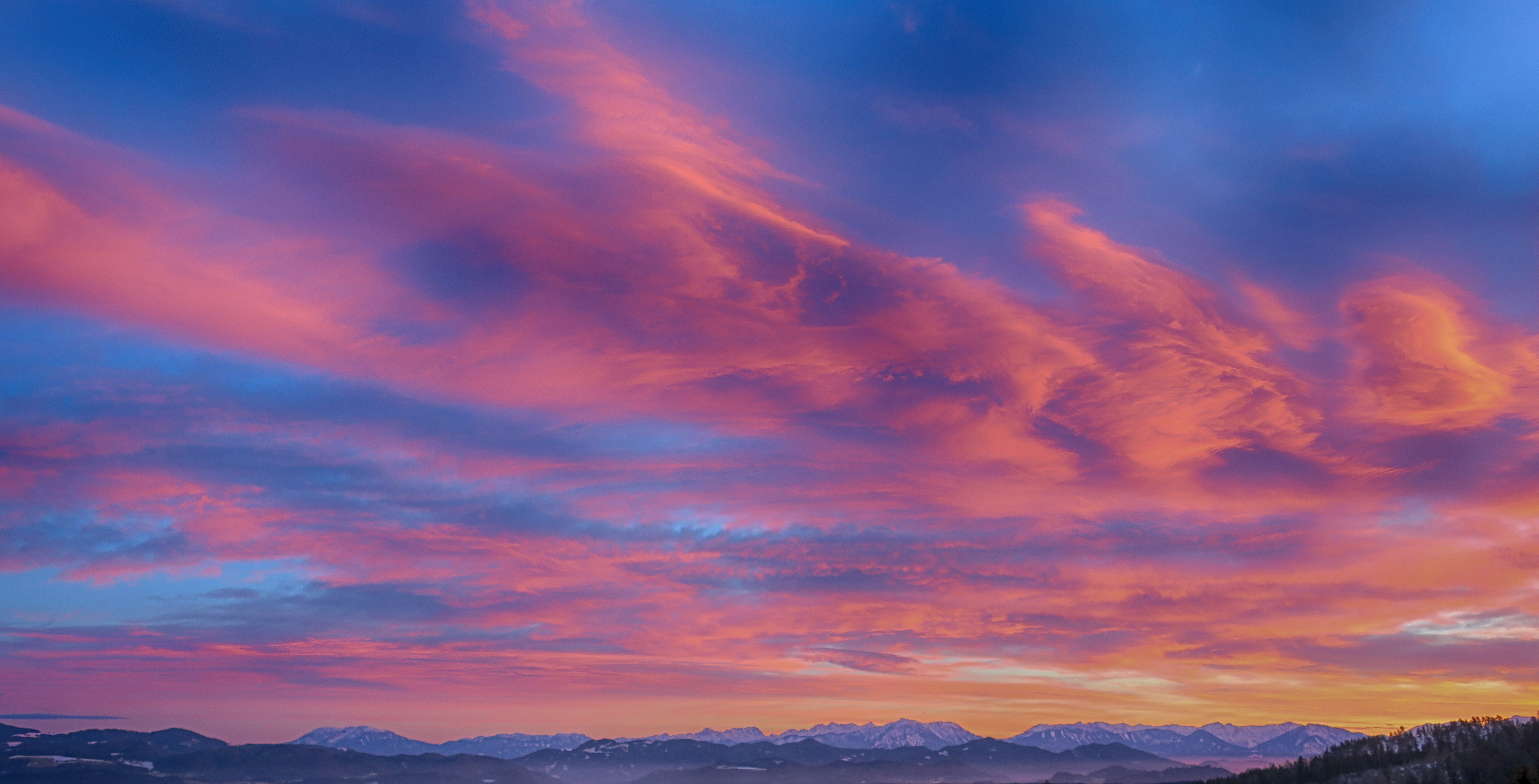 sunset clouds mountain