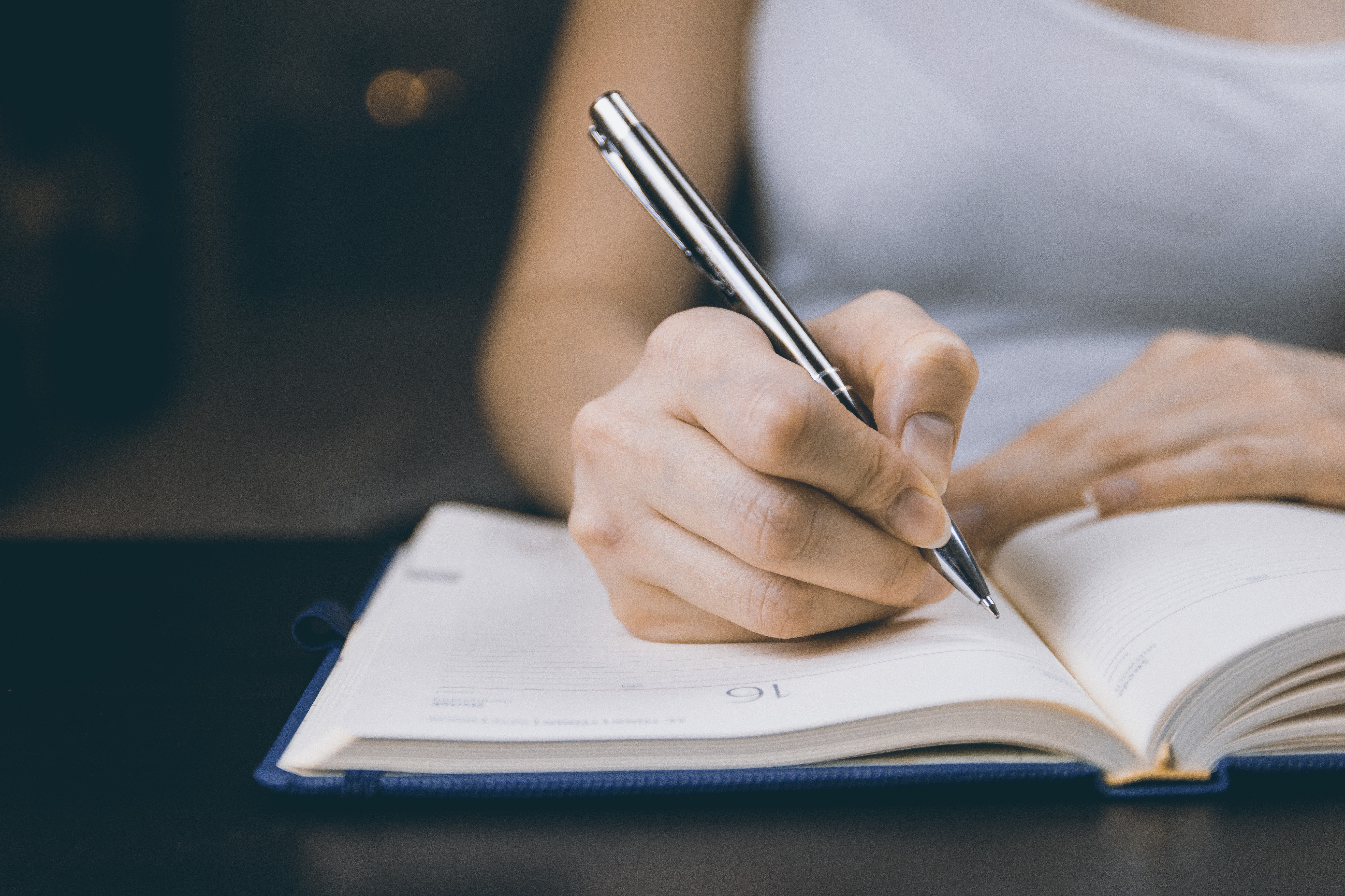 Photo of Person Writing on Notebook, Ballpen, Hands, Write, Woman, HQ Photo