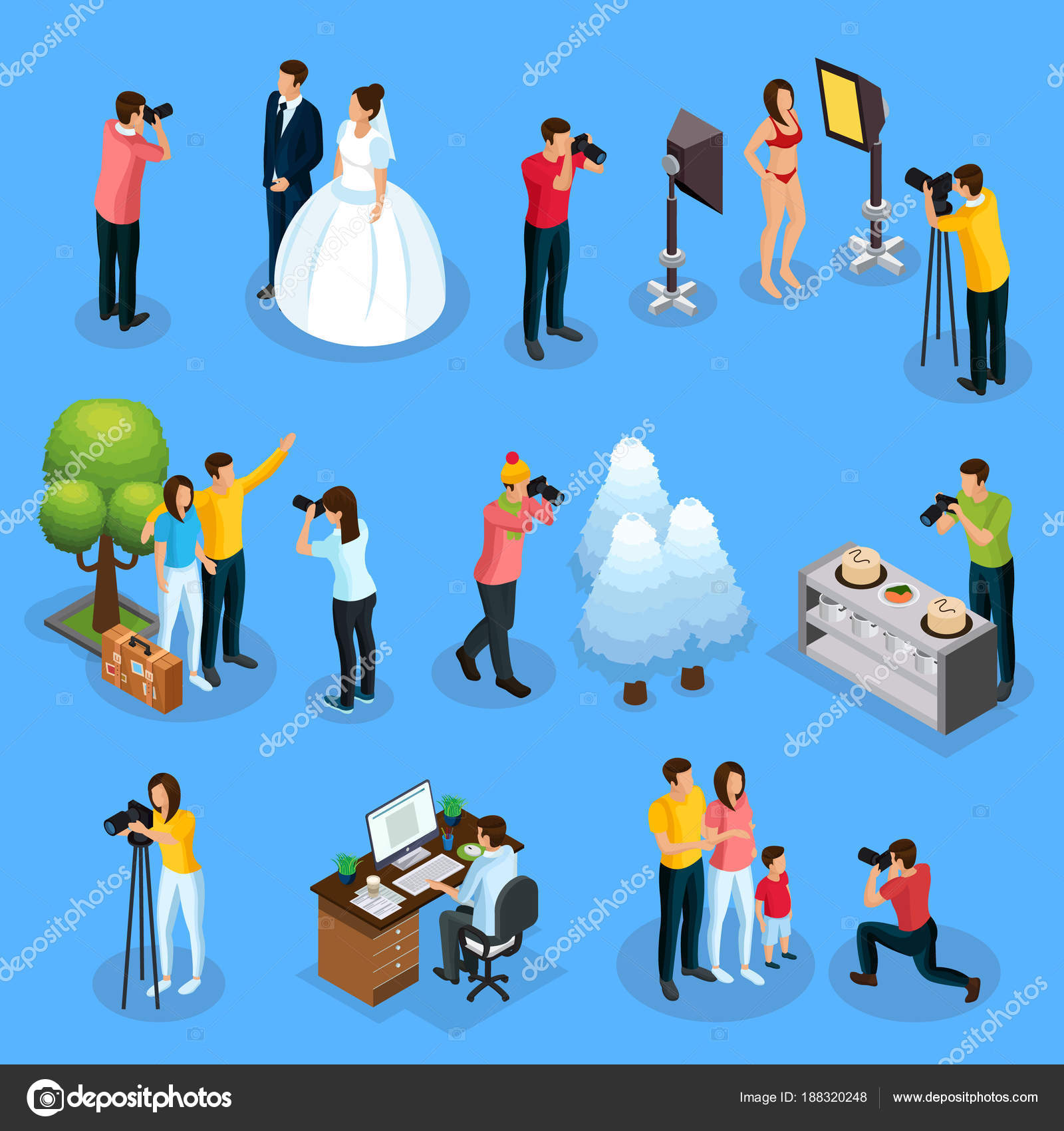 Isometric Photographers Collection — Stock Vector © Mogil #188320248