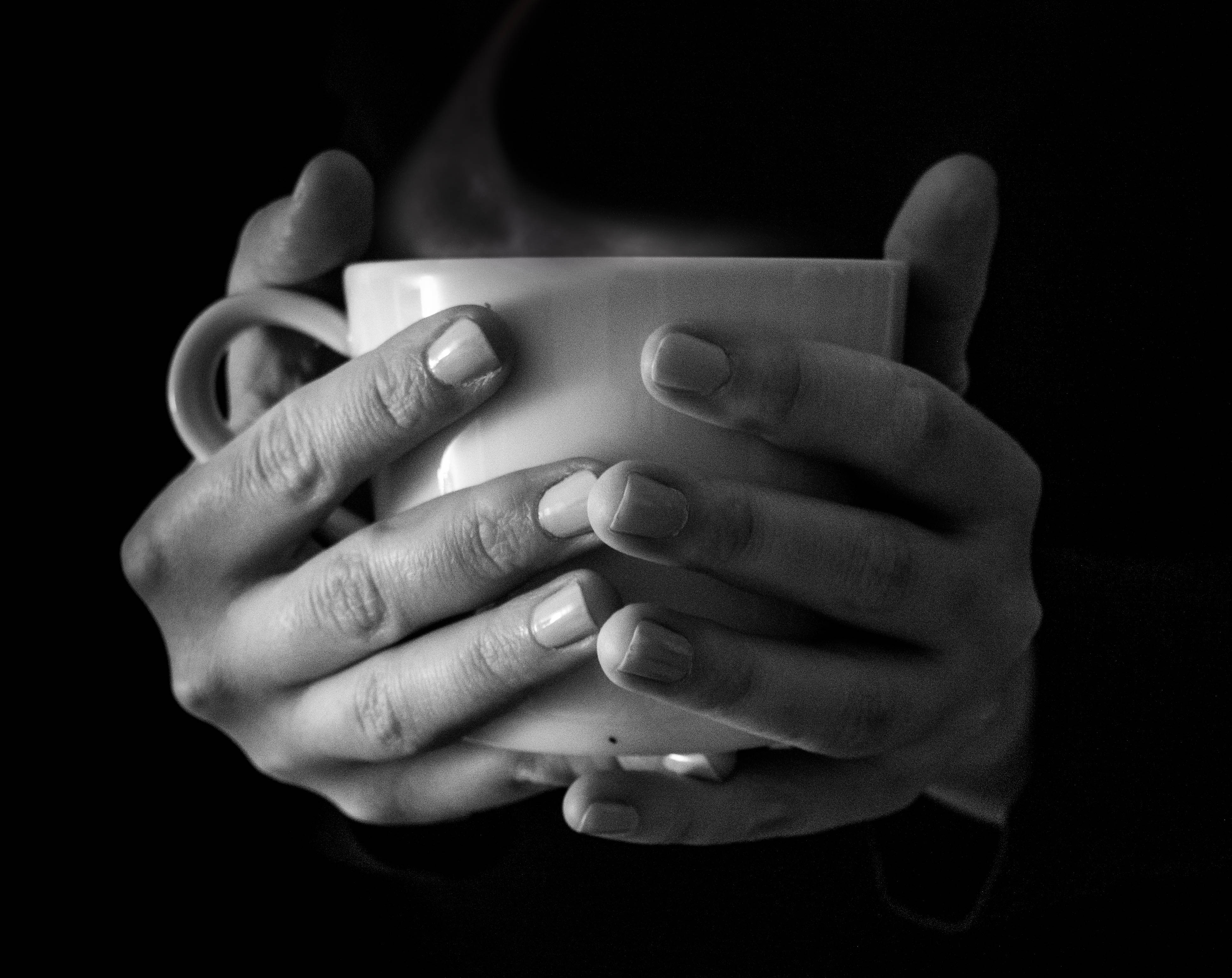 Man holding in hands cup of coffee |