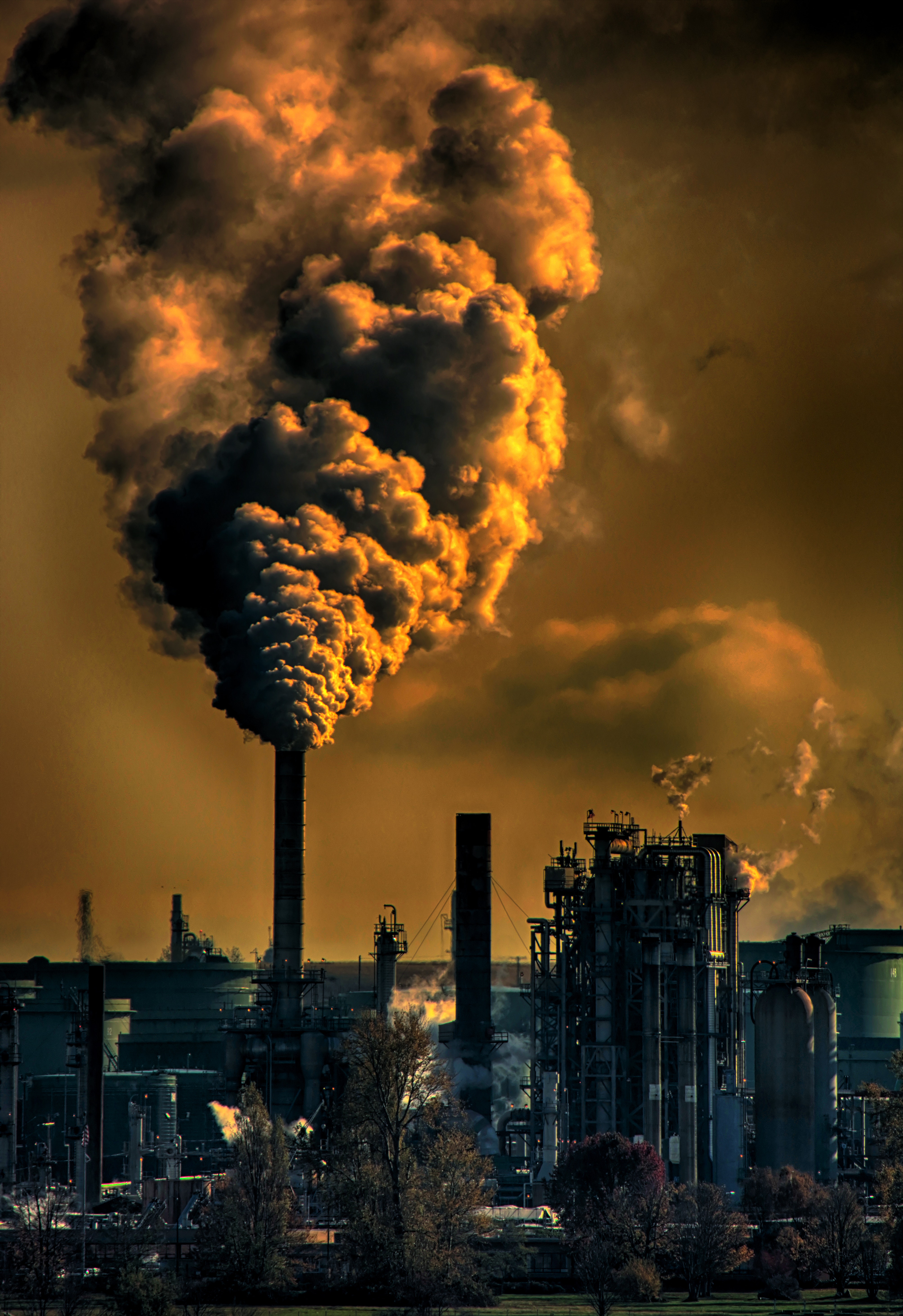 Photography of Factory, Air pollution, Machinery, Sunset, Smoking, HQ Photo