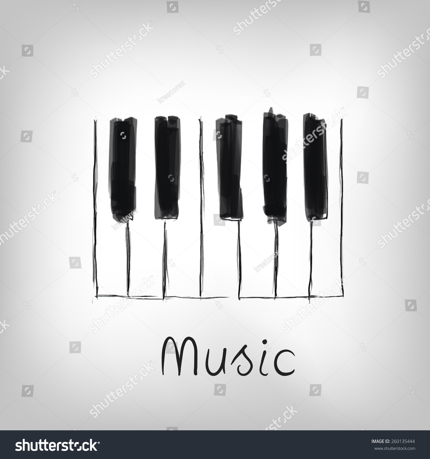 Piano Art Hand Made Piano Keys Stock Vector 260135444 - Shutterstock