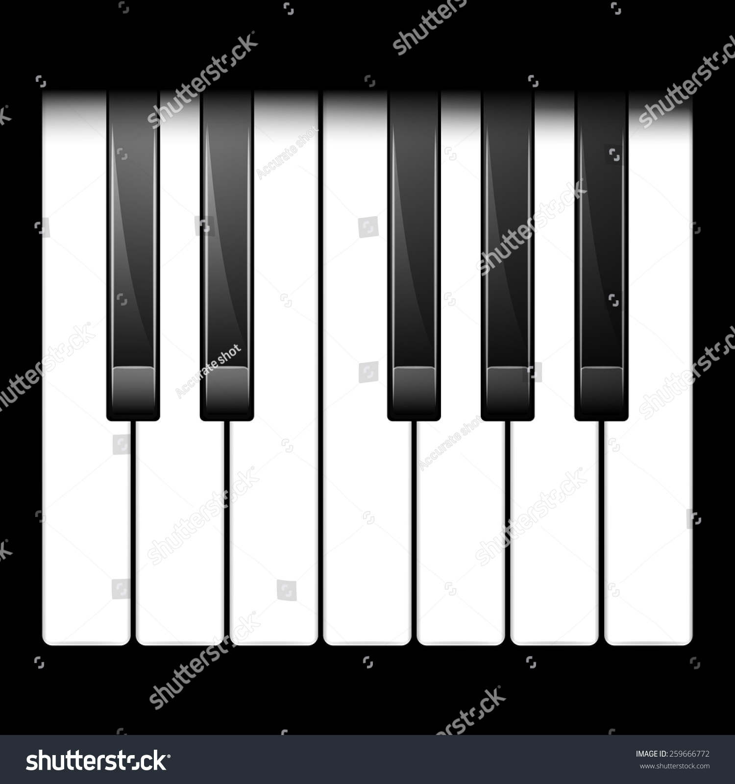 Vector Illustration Piano Keys One Octave Stock Vector 259666772 ...