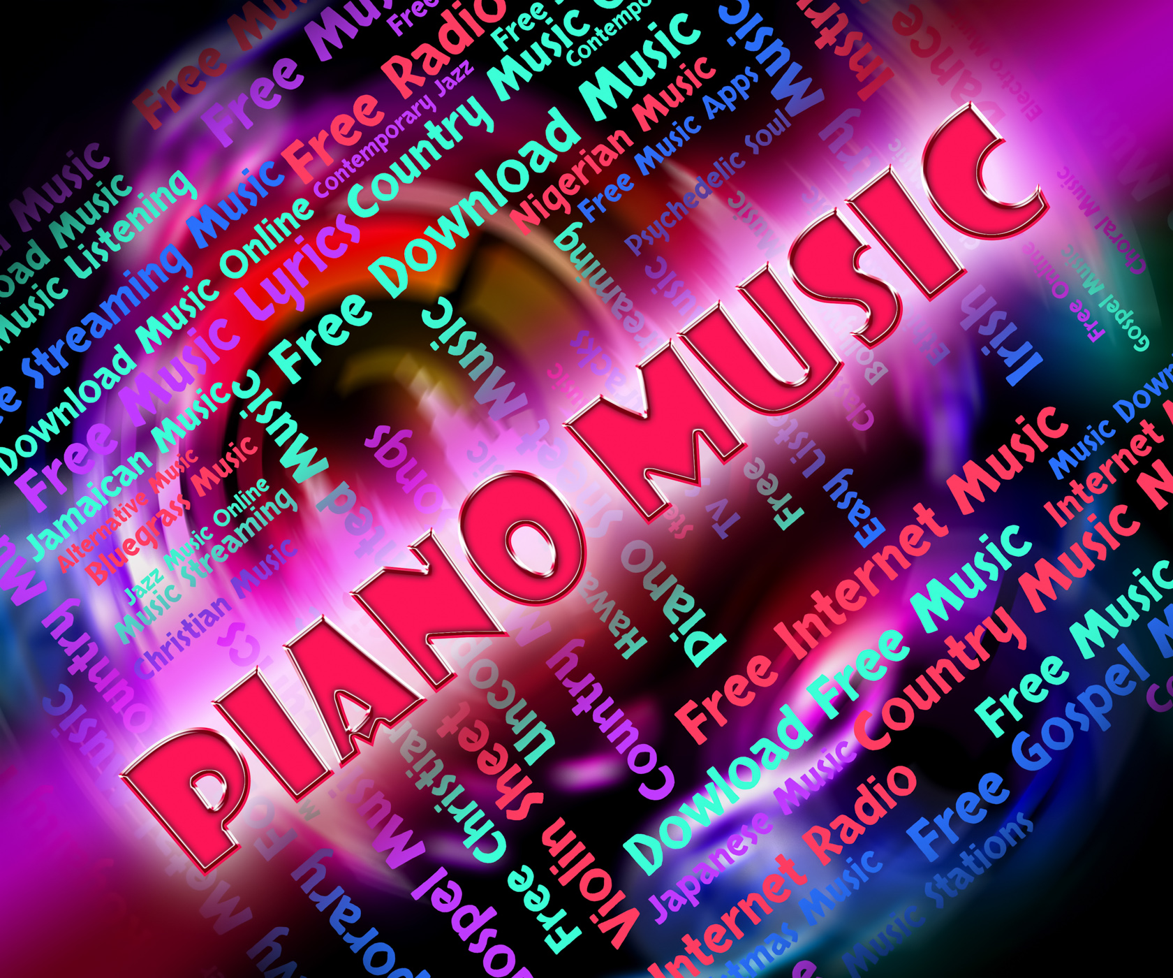 Piano music means sound track and keyboard photo