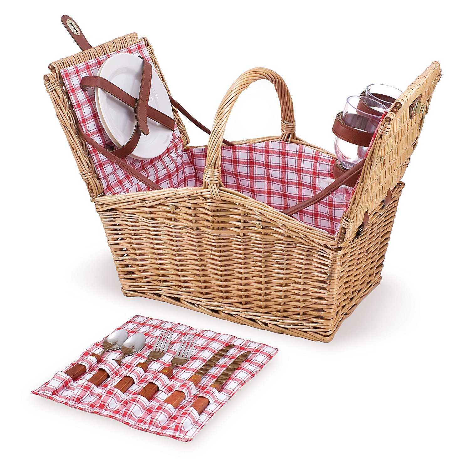 Amazon.com: Picnic Time Piccadilly Willow Picnic Basket for Two ...