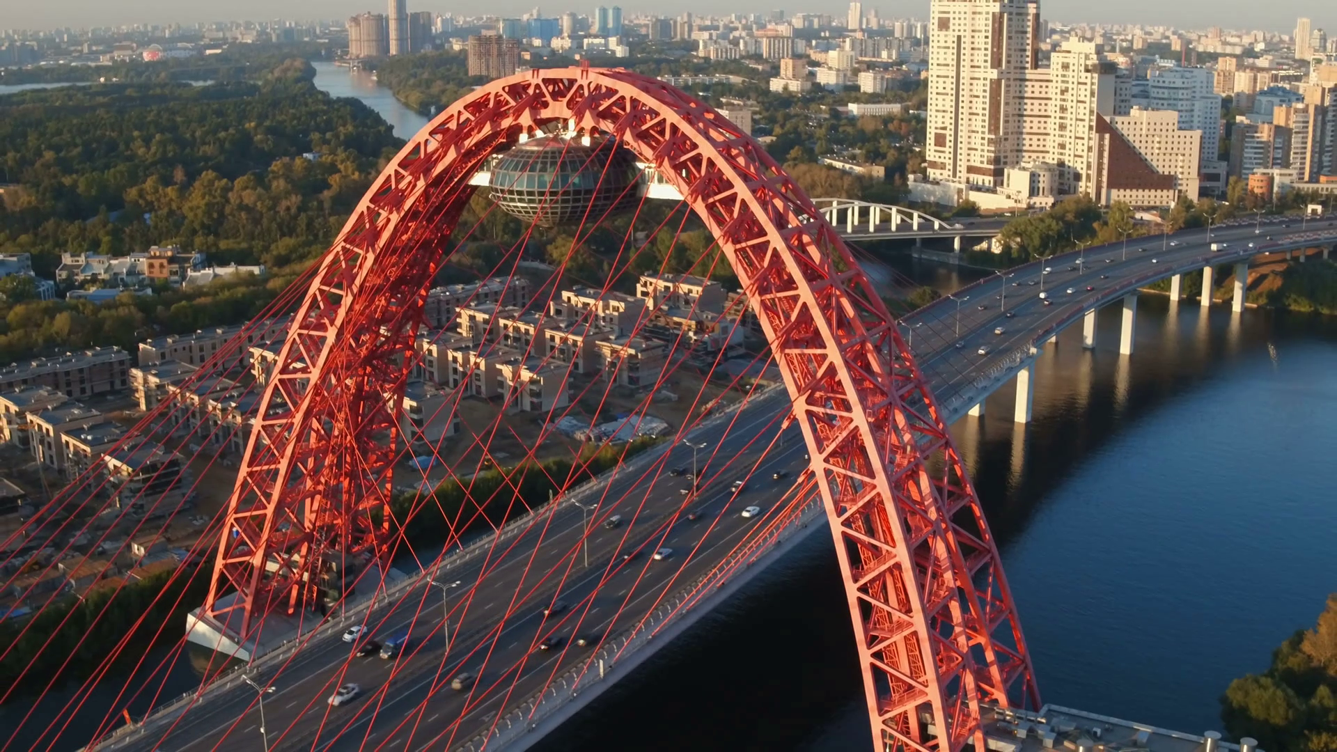 The picturesque bridge in Moscow Stock Video Footage - VideoBlocks