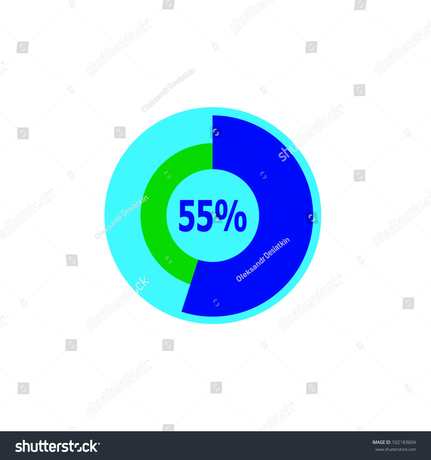 Chart 55 Percent Pie Graph Vector Stock Vector 592183604 - Shutterstock