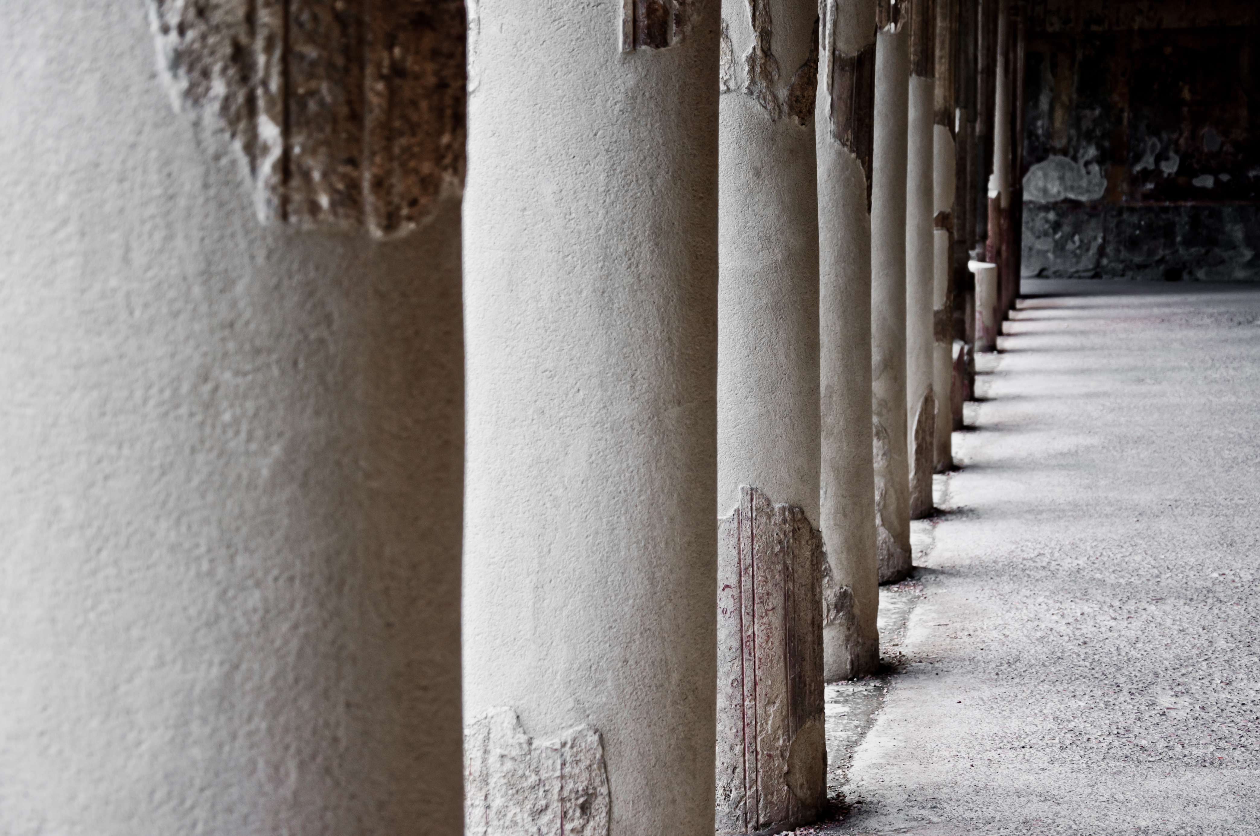 Pilars in ancient ruin, pompeii city photo