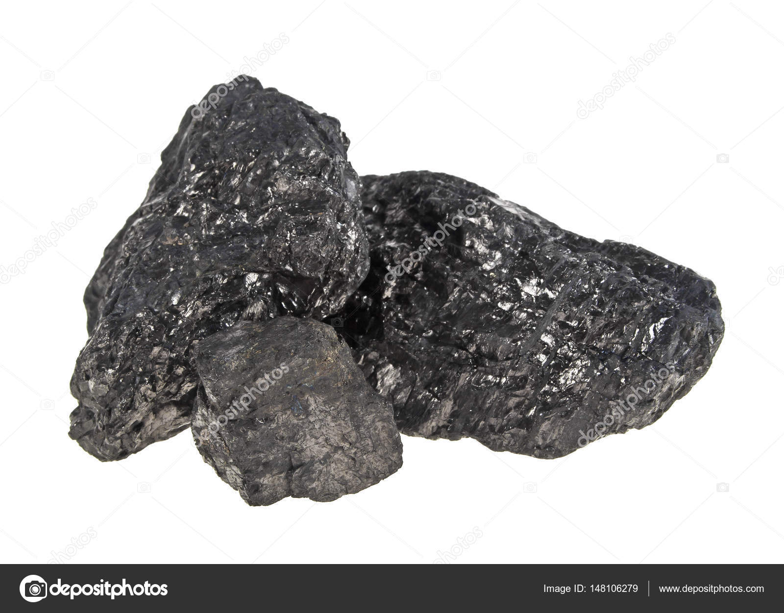 Pile of coal isolated on a white background — Stock Photo ...