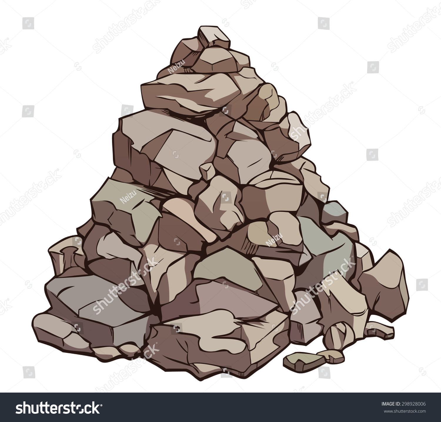 Vector Cartoon Pile Rocks Isolated On Stock Vector 298928006 ...