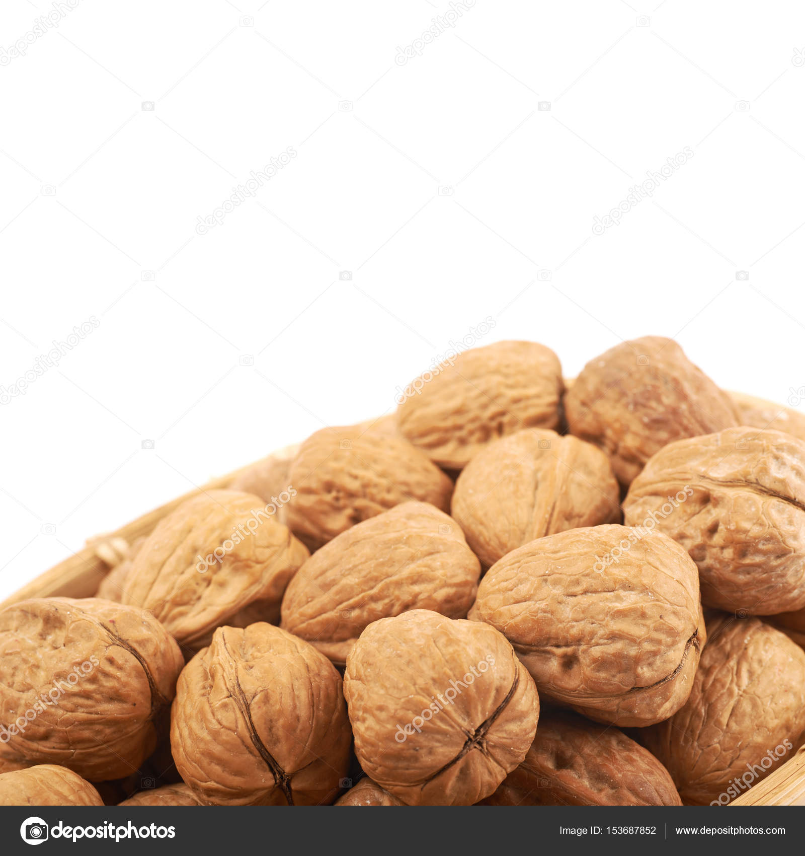 Pile of walnuts isolated — Stock Photo © nbvf89 #153687852