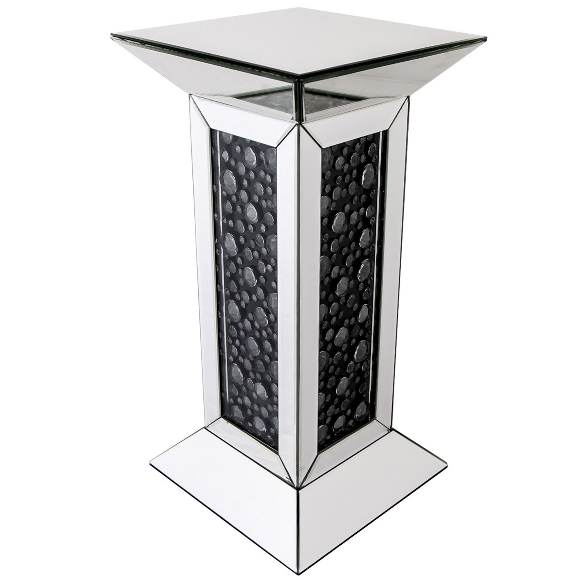 Black Diamond Mirrored Pillar Stand - French Furniture from ...