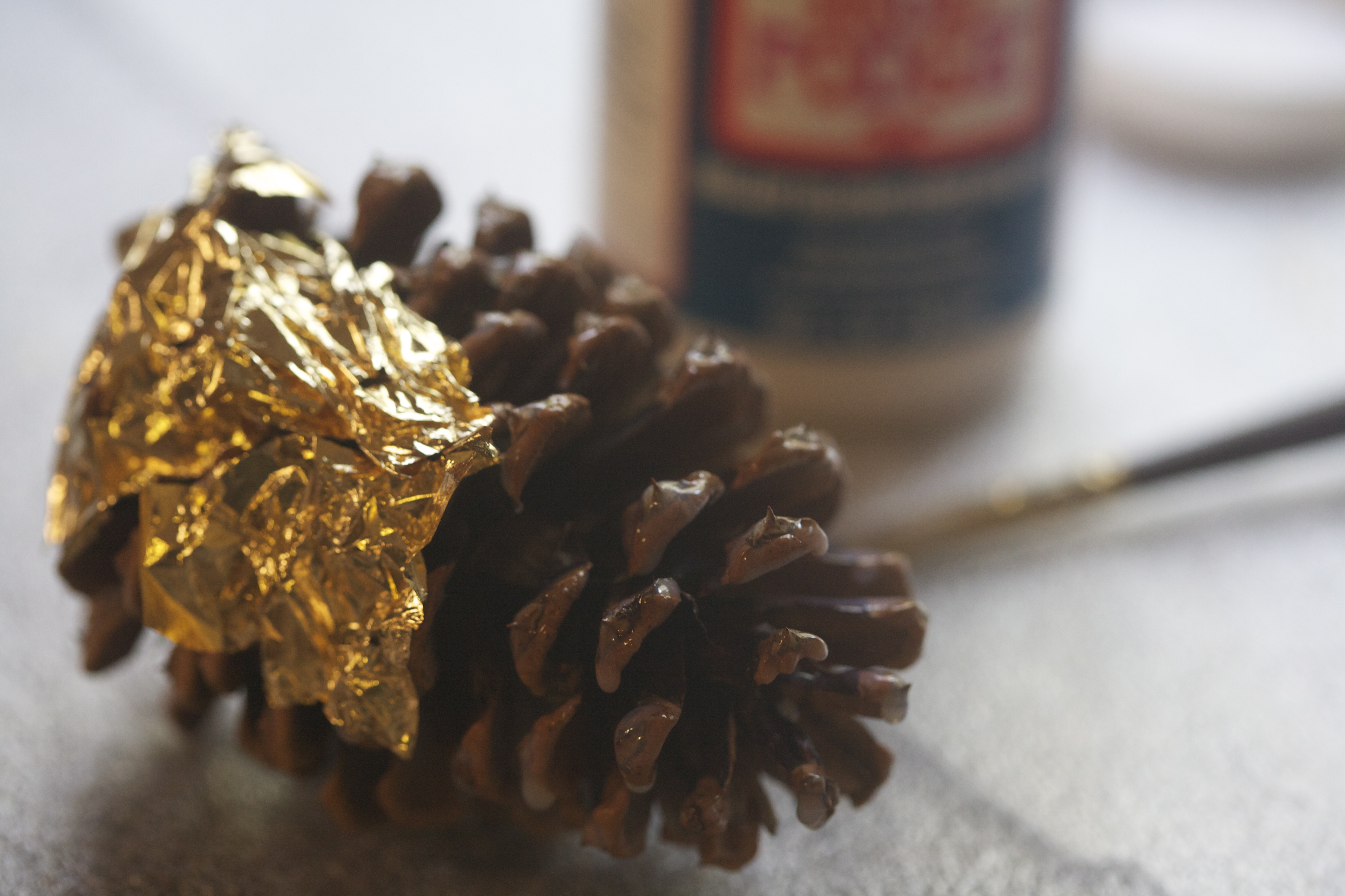 Holiday DIY: Gold Leaf Pine Cones | grow it cook it can it