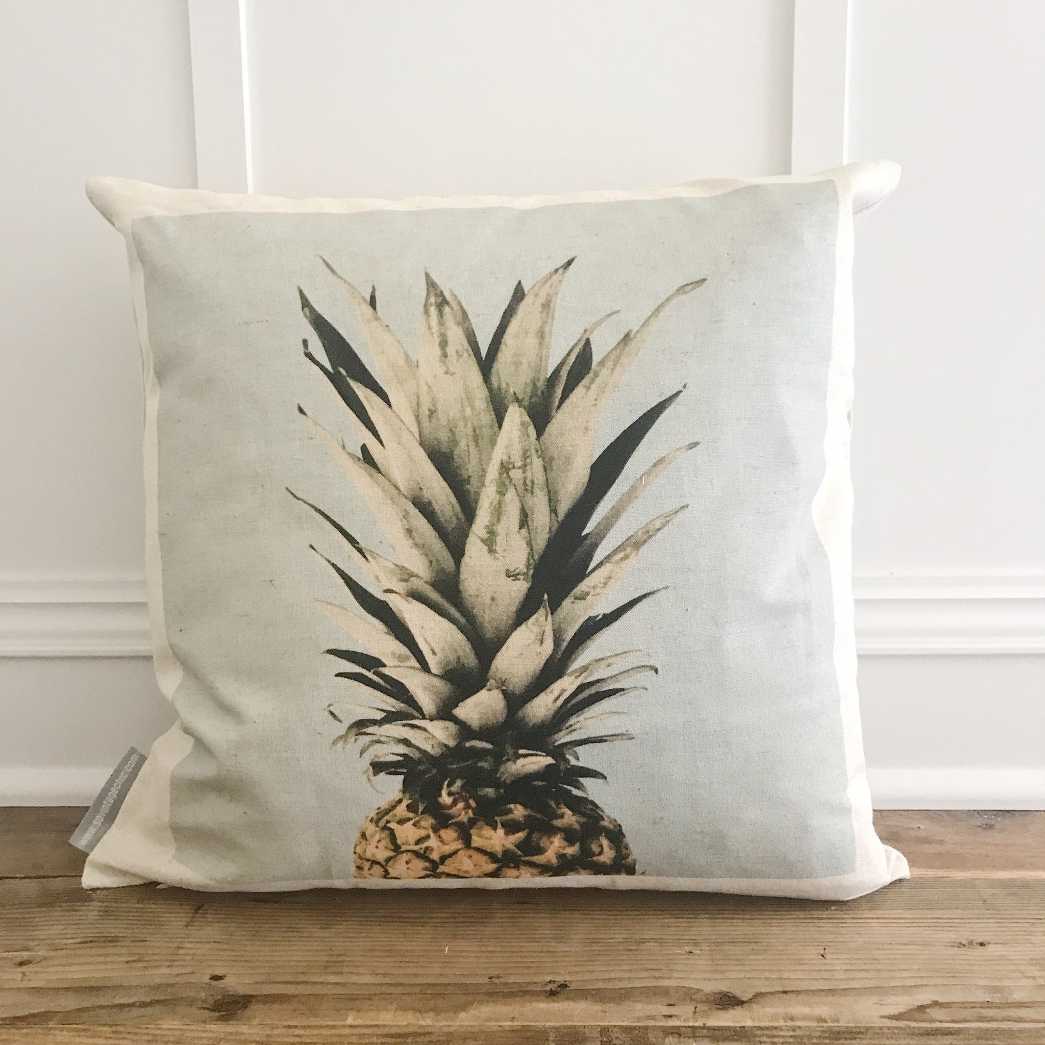 Pineapple Top Pillow Cover - Linen and Ivory