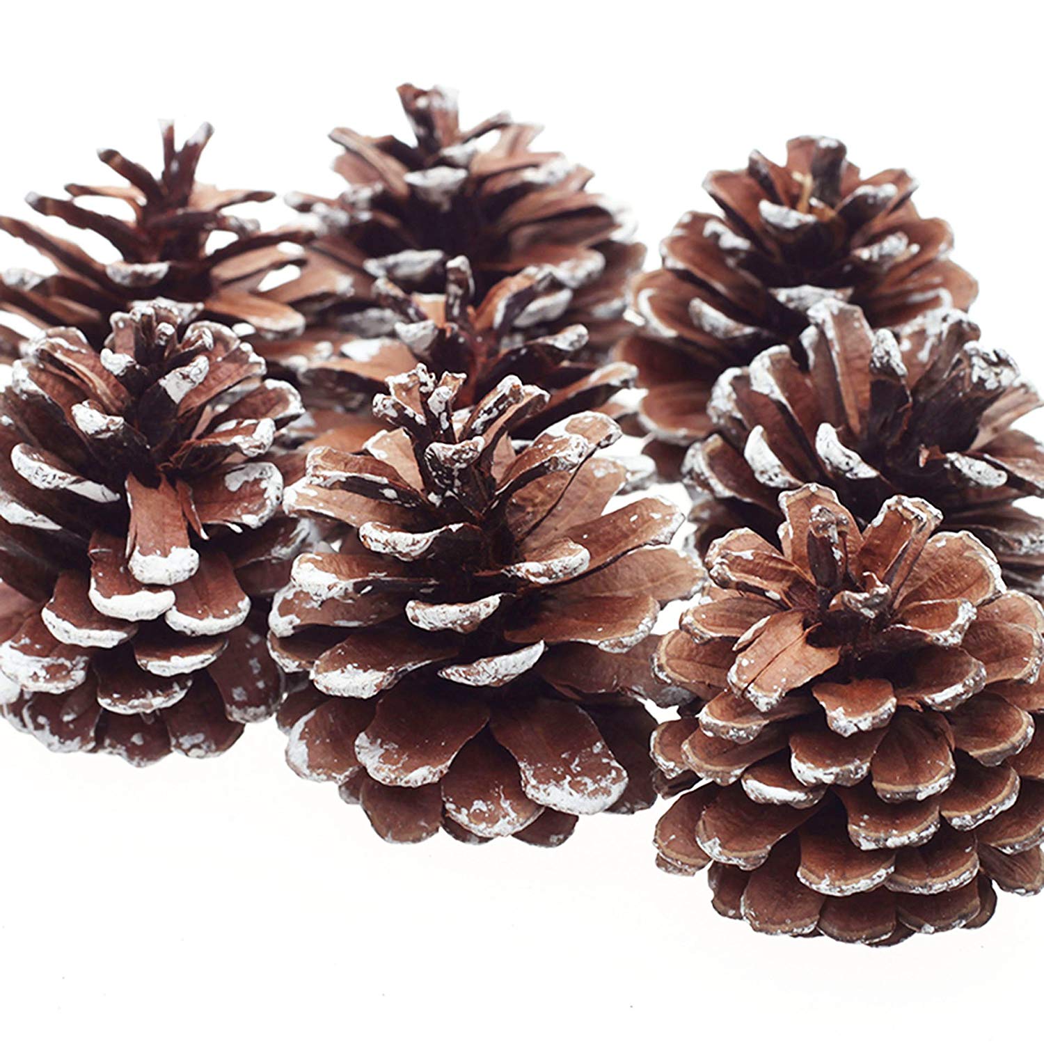 Amazon.com: 8Pcs Snow Pinecone Ornaments Christmas Tree Baubles Pine ...