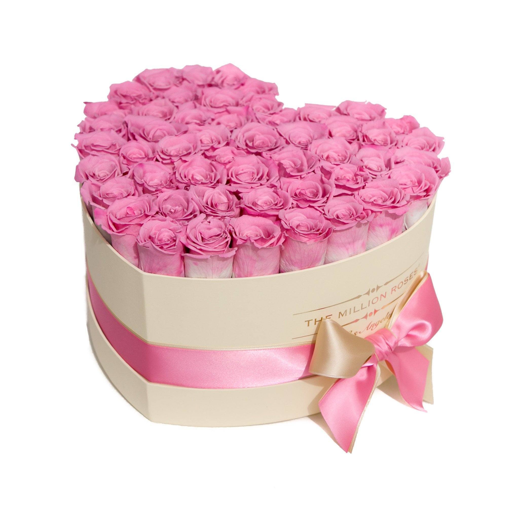 LOVE box - vanilla - pink-candy ETERNITY roses