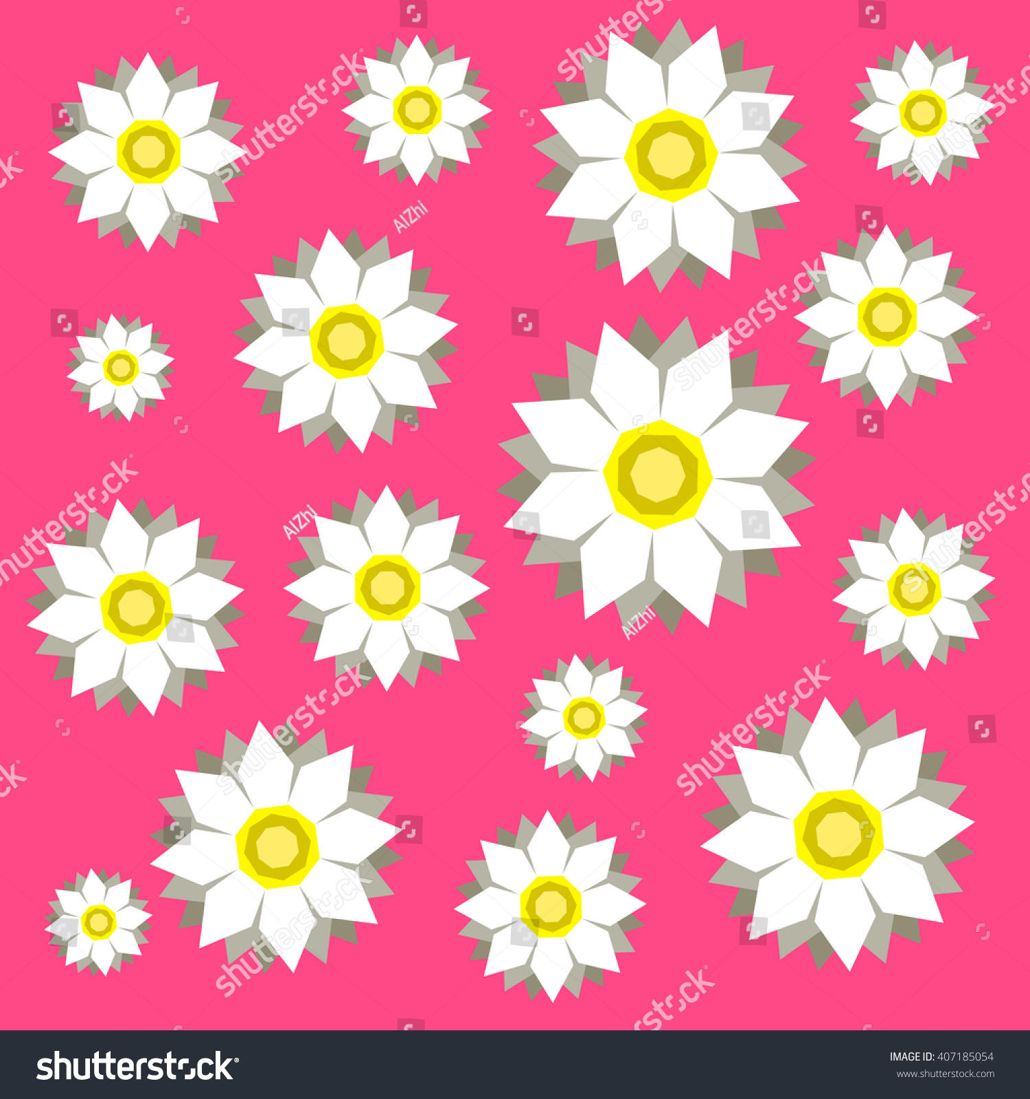 Art Chamomile Back Pattern Pink Stock Vector 407185054 - Shutterstock
