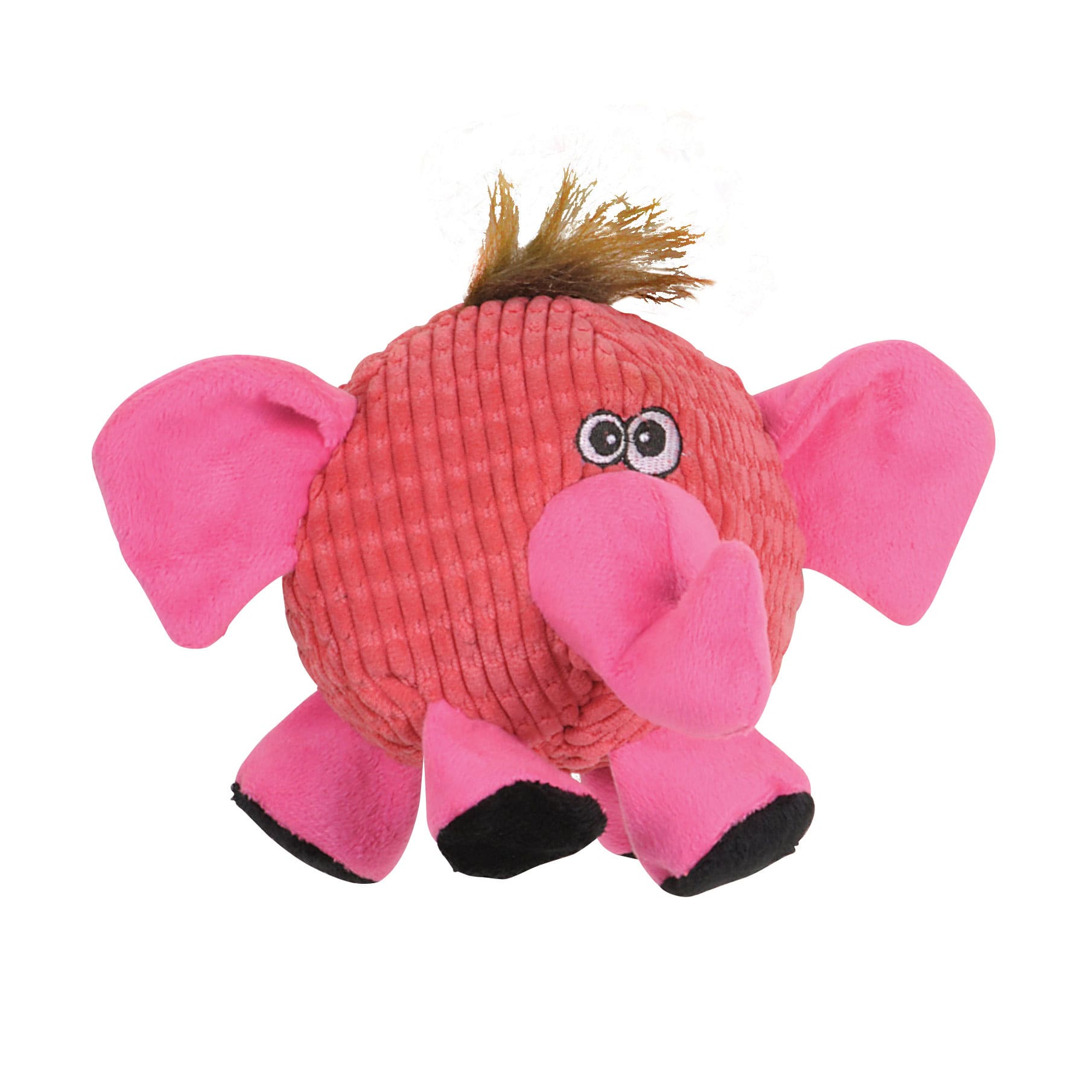 Durable plush dog toy tender-tuffs round pink elephant-smartpetlove
