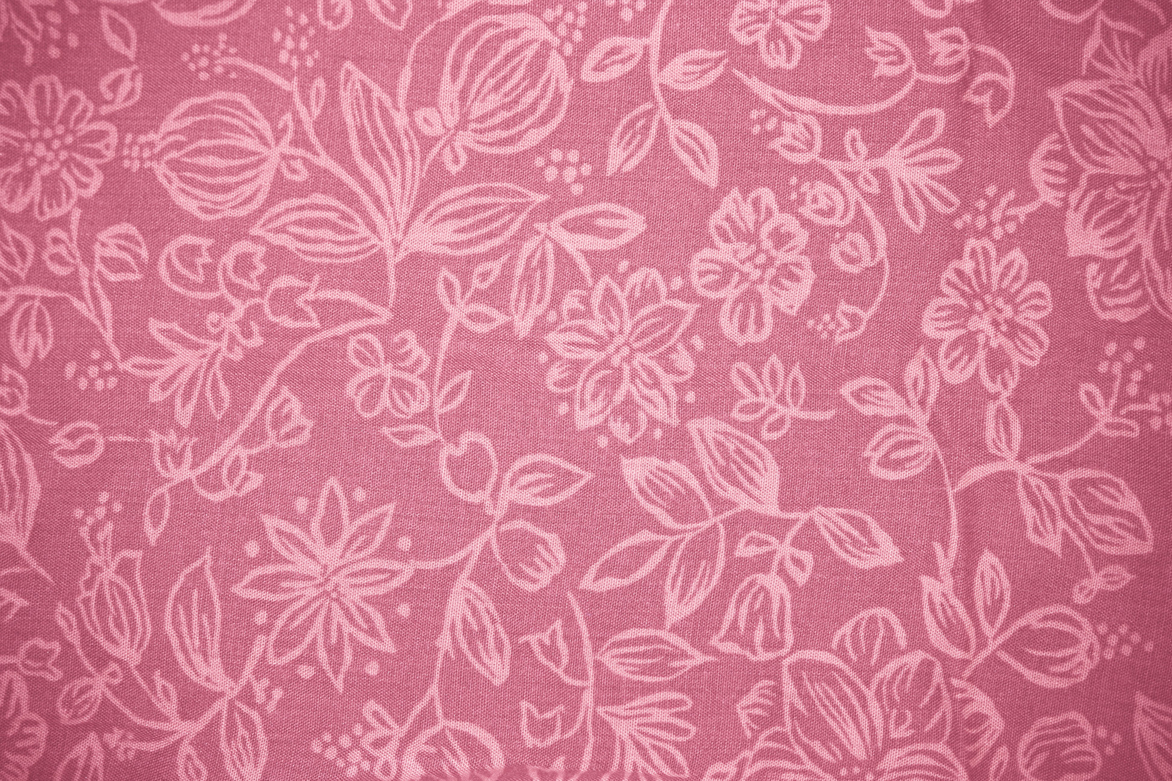 Coral Colored Fabric with Floral Pattern Texture Picture | Free ...