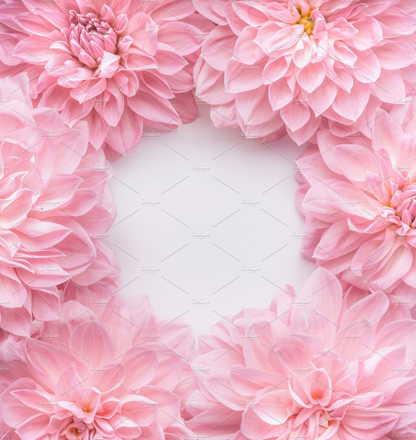 Creative pastel pink flowers frame ~ Arts & Entertainment Photos ...