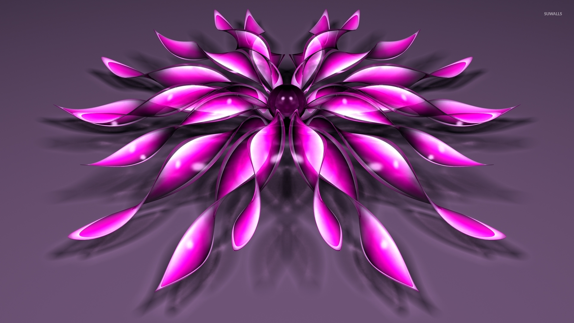 Pink flowers with a purple core wallpaper - 3D wallpapers - #53872