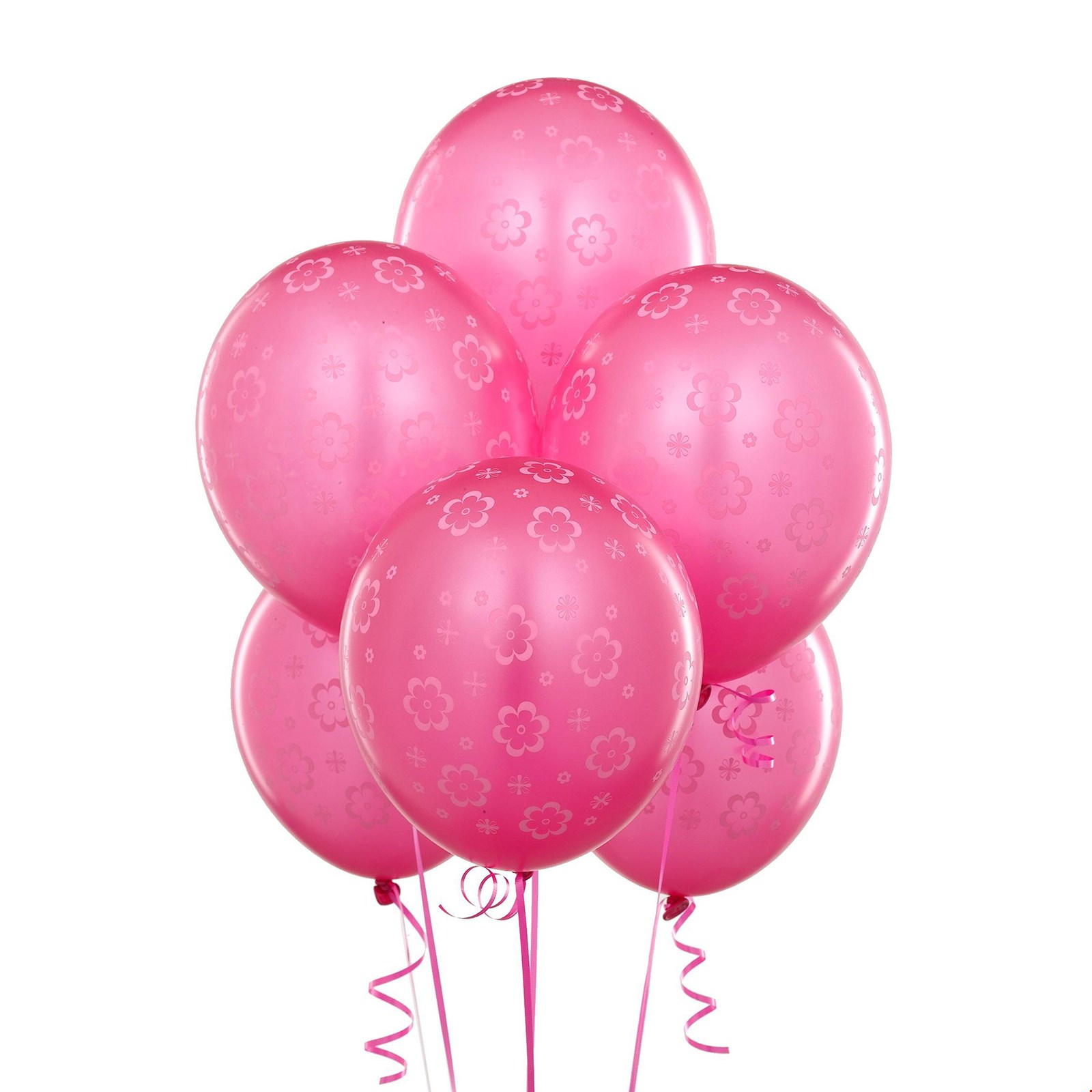 Magenta with Pink Flowers Balloons | BirthdayExpress.com
