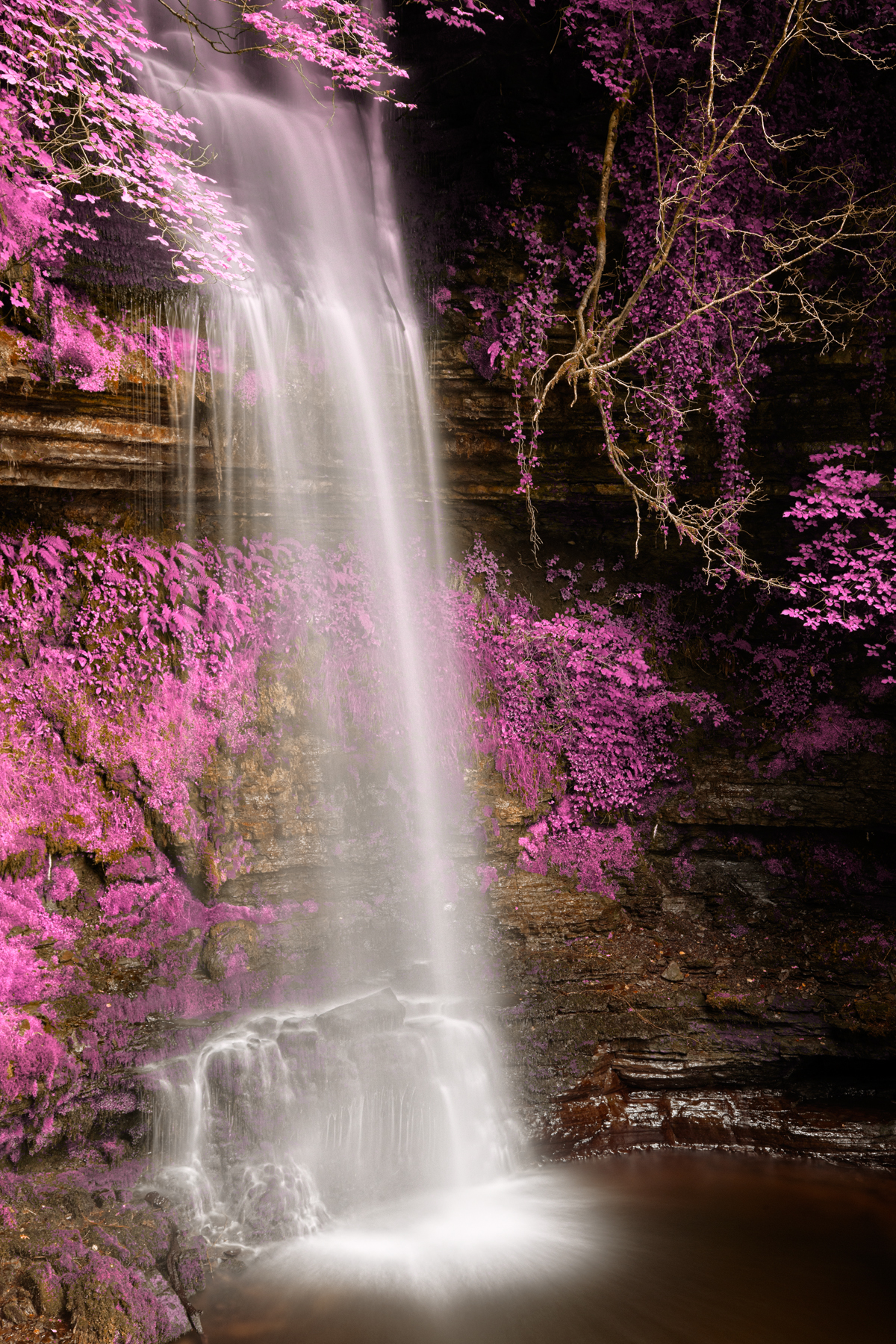 Pink glencar falls - hdr photo