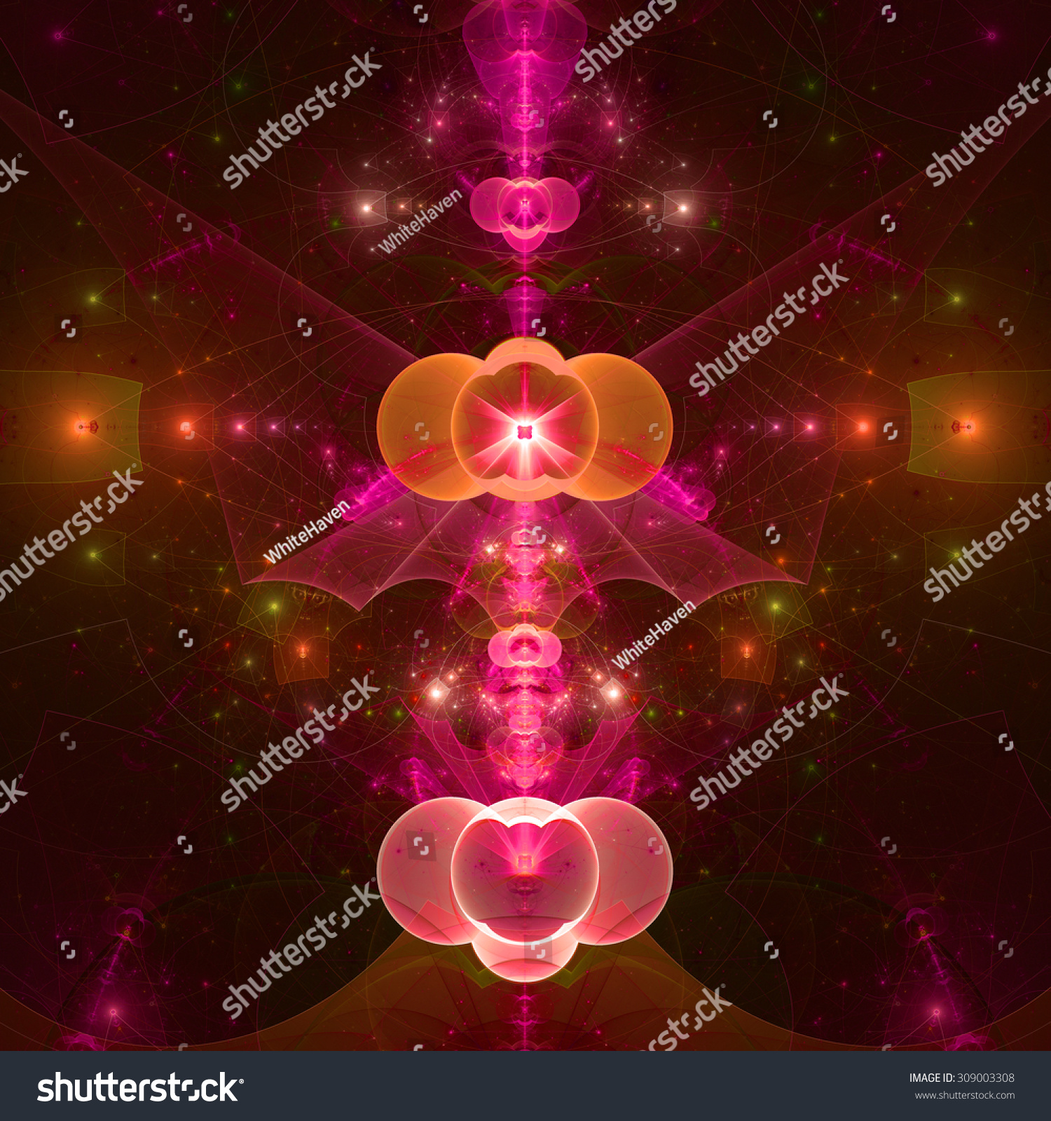 Abstract Fractal Star Tower Background Detailed Stock Illustration ...